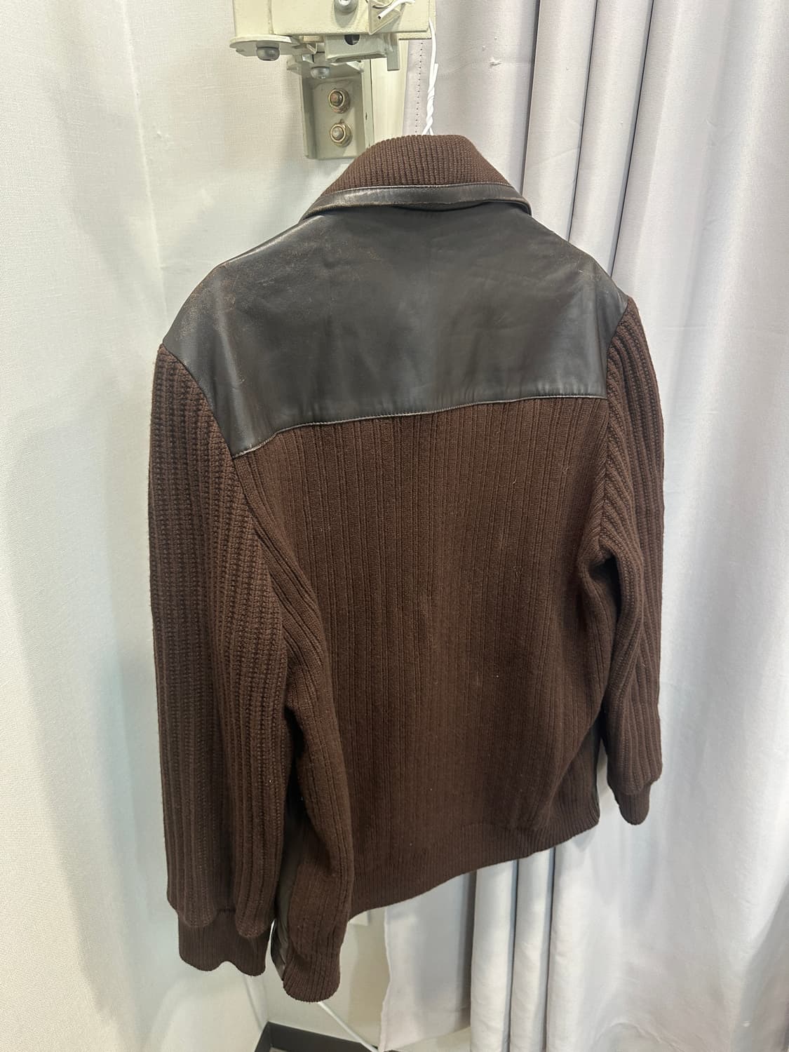 소가죽 니트 집업 자켓 상품이미지2