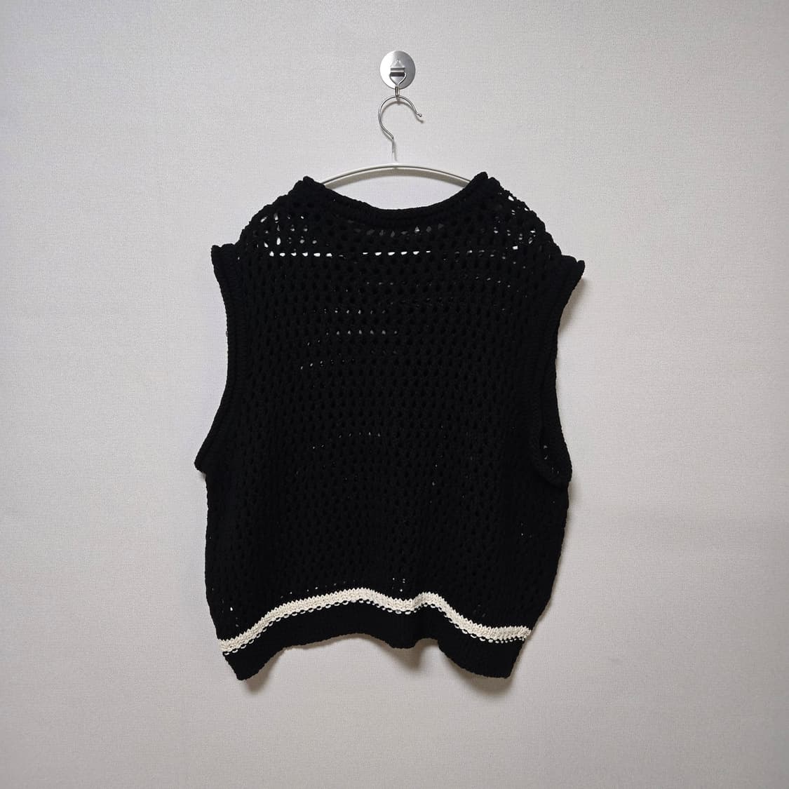 문선 블랙 크로셰 니트 베스트 / 여성 조끼 / 남성 조끼 상품이미지8