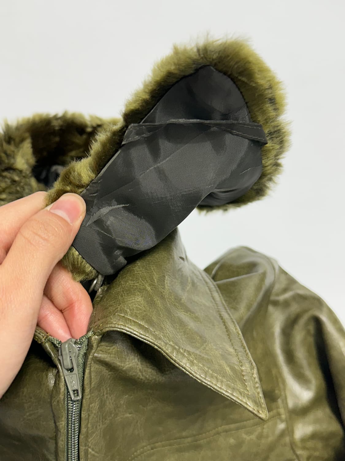 MK klein 페이크 레더 퍼 자켓 일본빈티지 상품이미지8