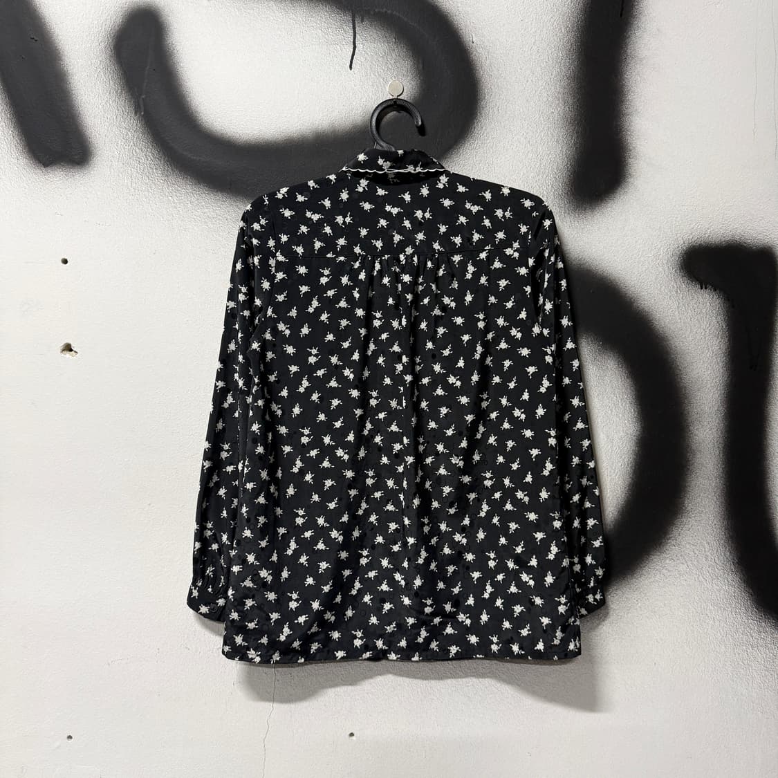 VTG 빈티지 도트 플로럴 패턴 자수 카라 긴팔 셔츠 상품이미지2