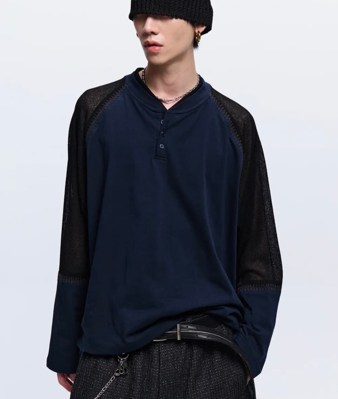 알에스에스씨 rssc STITCHED KNIT ARM HENLEY NEC 상품이미지1