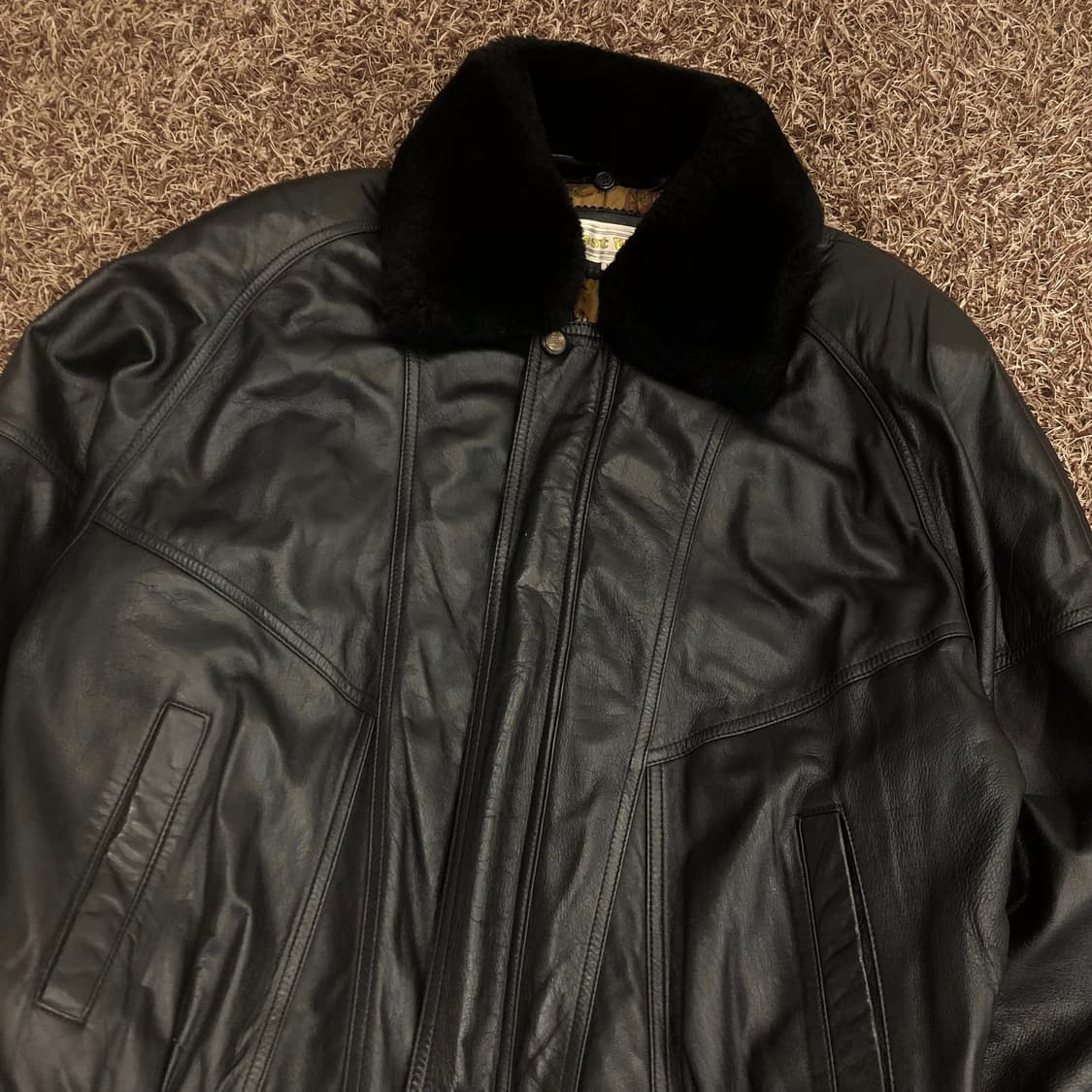 빈티지 양가죽 봄버 레더 가죽 자켓 상품이미지2