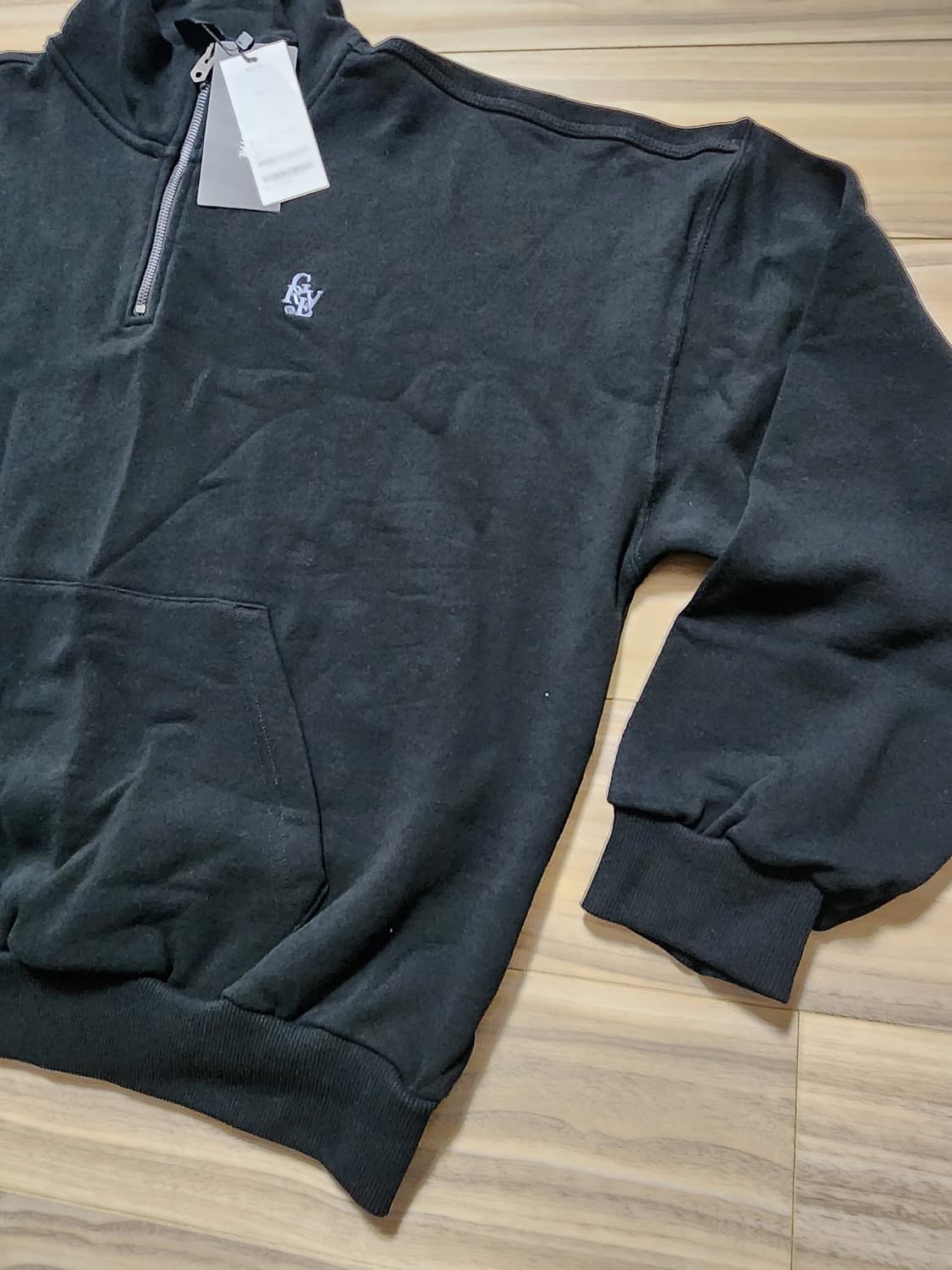 그루브라임오버핏하프집업맨투맨티셔츠L블랙 상품이미지2