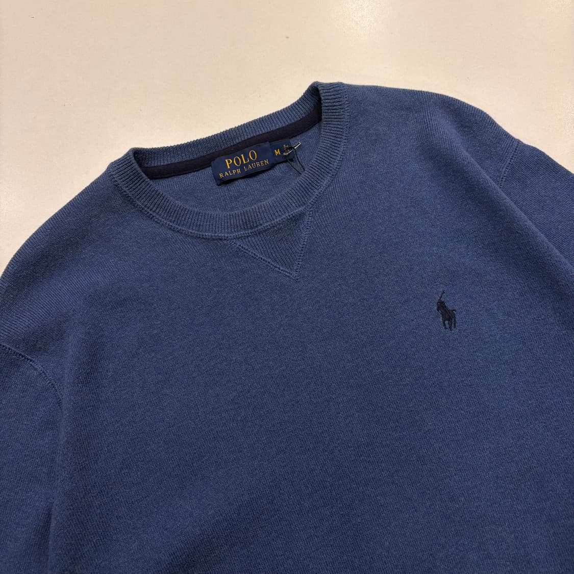[M] 폴로 랄프로렌 코튼 니트 블루 맨투맨 C384 상품이미지3