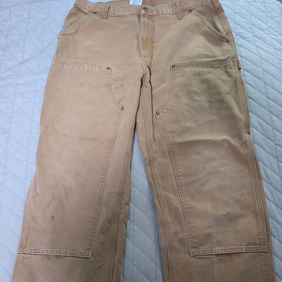 [38X34] 칼하트 더블니 B136 BRN 워크팬츠 굿 T-6 상품이미지1