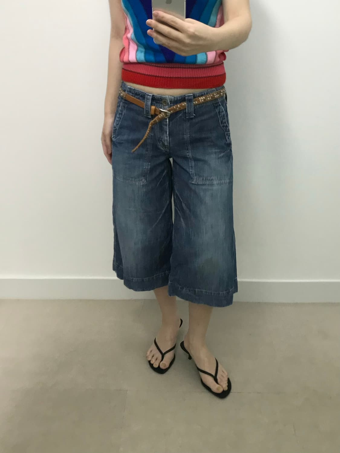 빈티지 7부 데님팬츠 상품이미지1