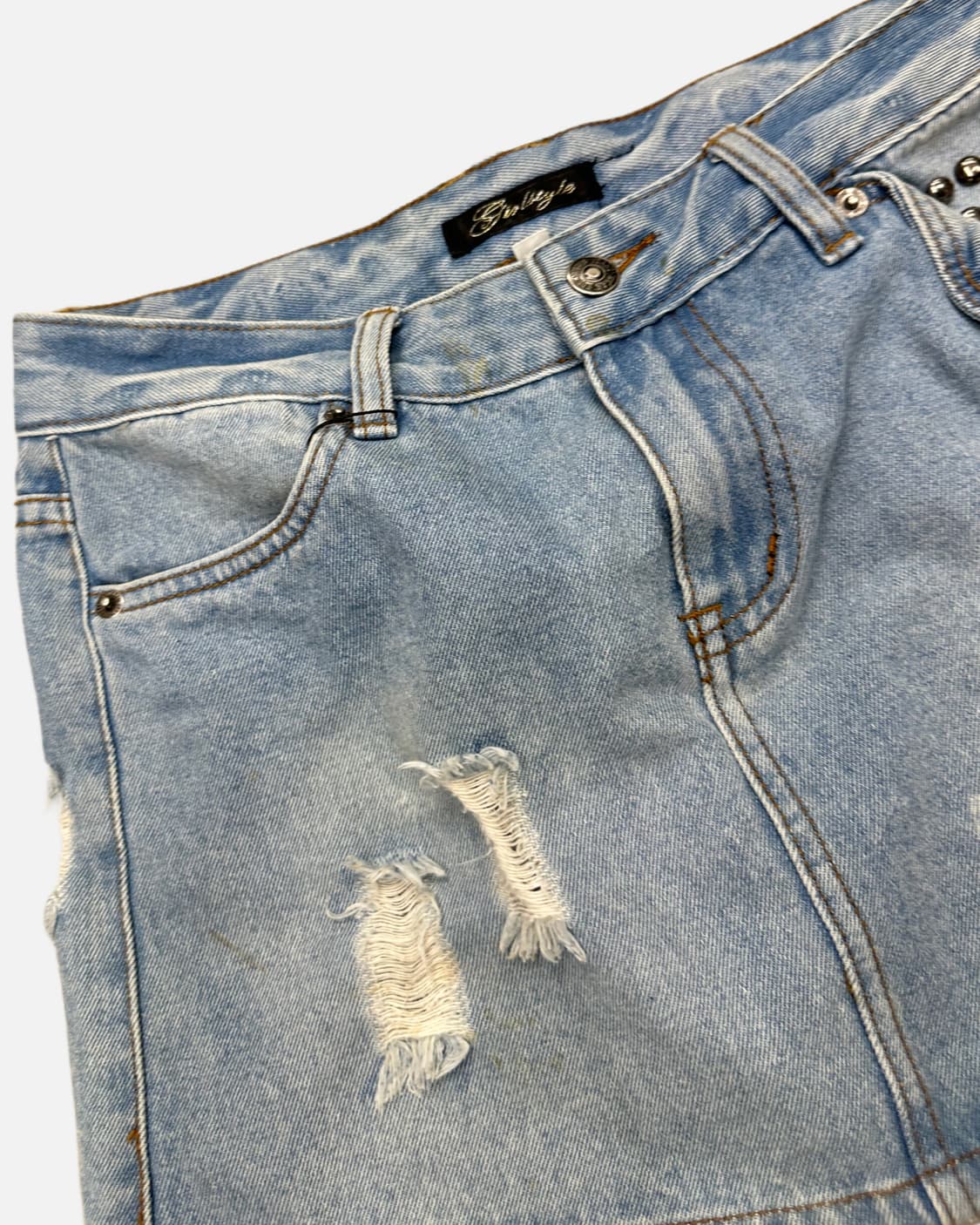 distressed stud denim skirt 상품이미지3