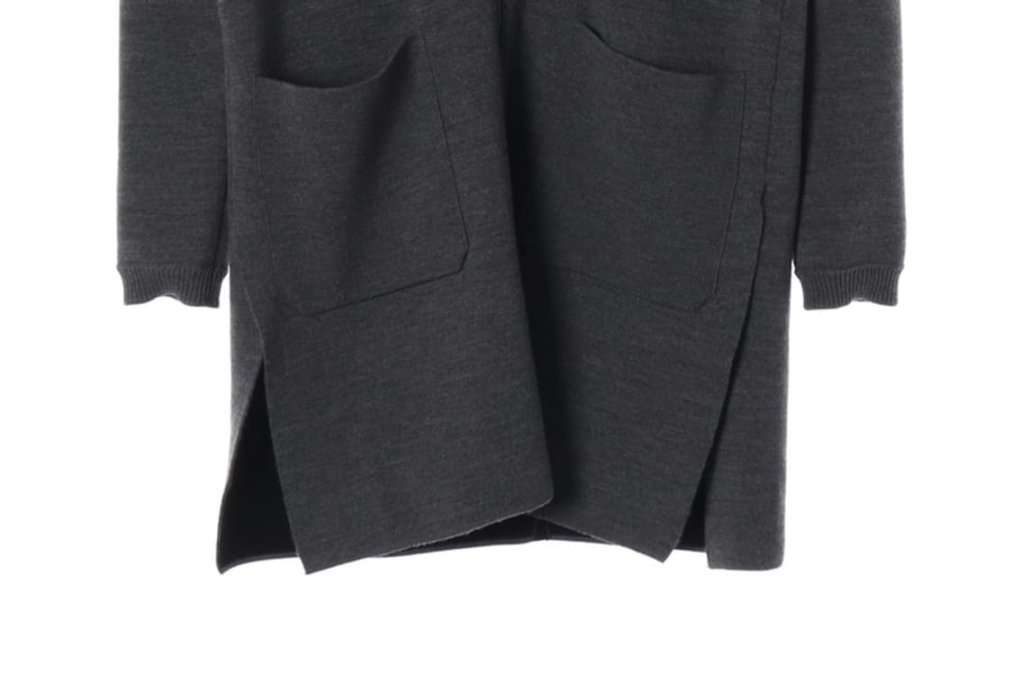 시스템 울 100% 롱 니트 집업 가디건 M 상품이미지5