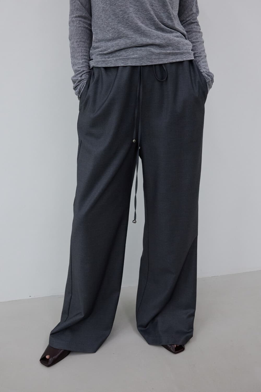 [S] 케리에르 Carriere 스트링 밴딩 팬츠 상품이미지4