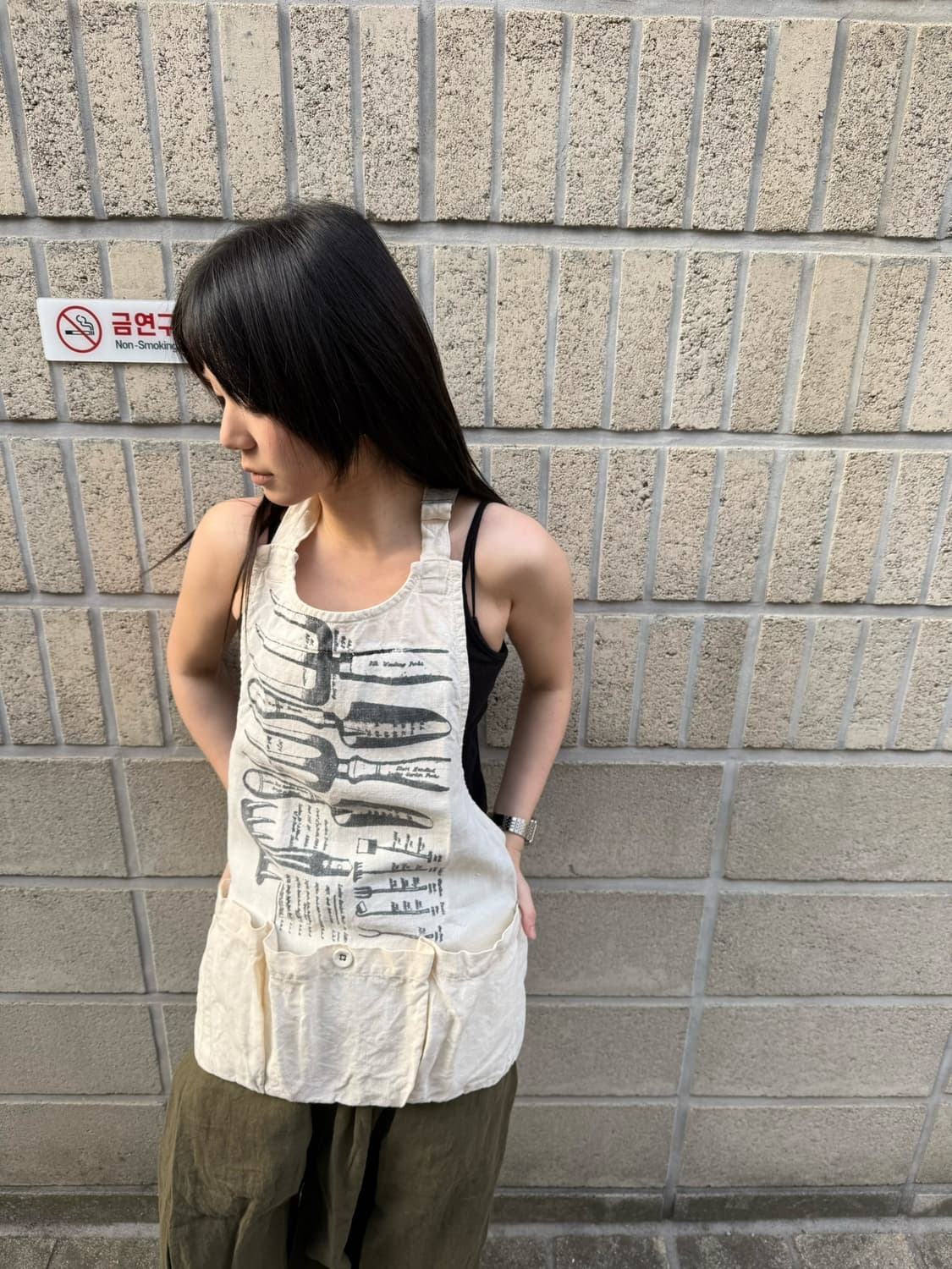 캐피탈 멀티 포켓 디테일 에이프런 상품이미지5