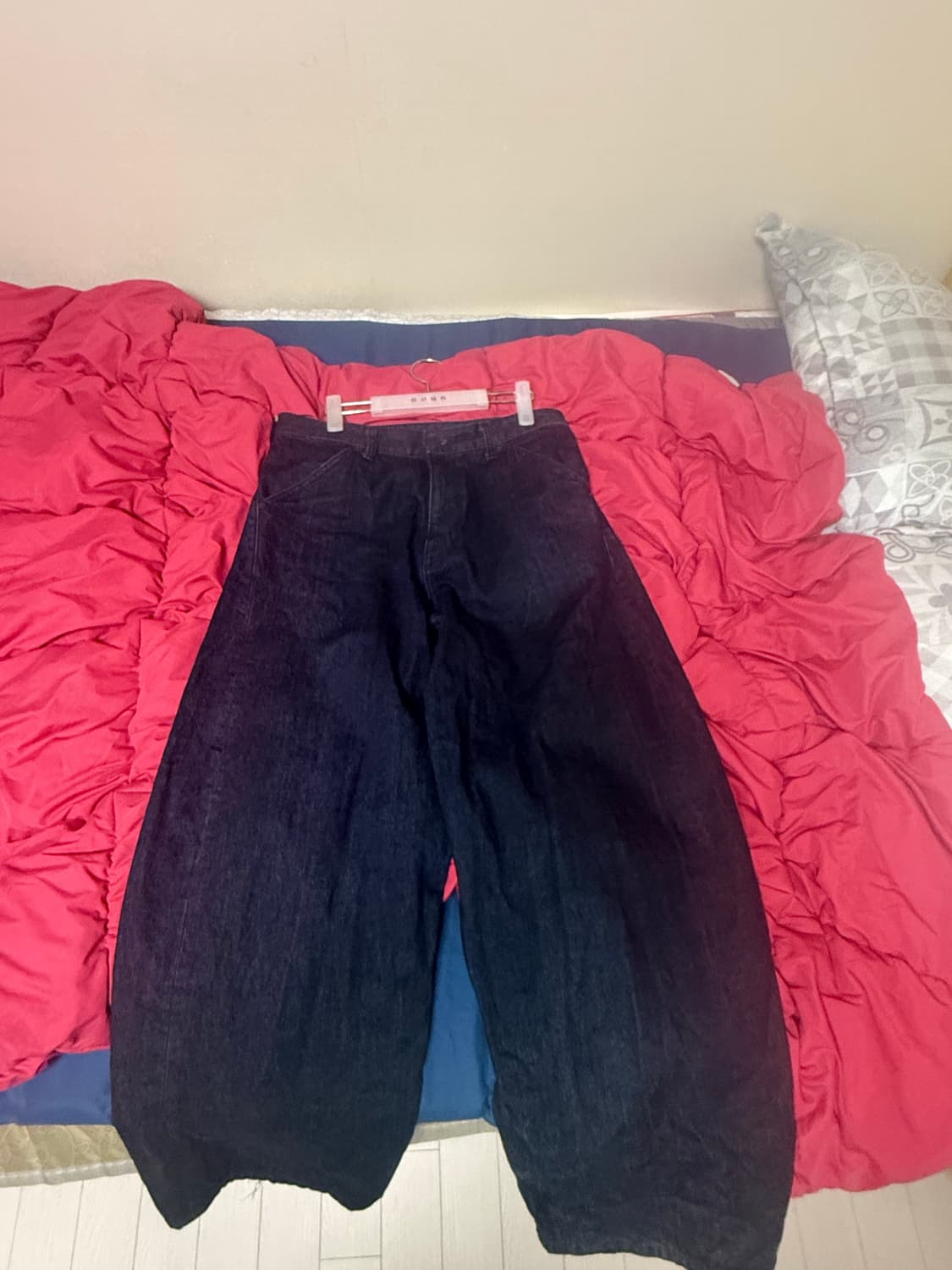 해칭룸 와이드 커브진 워시드 인디고 3 상품이미지1