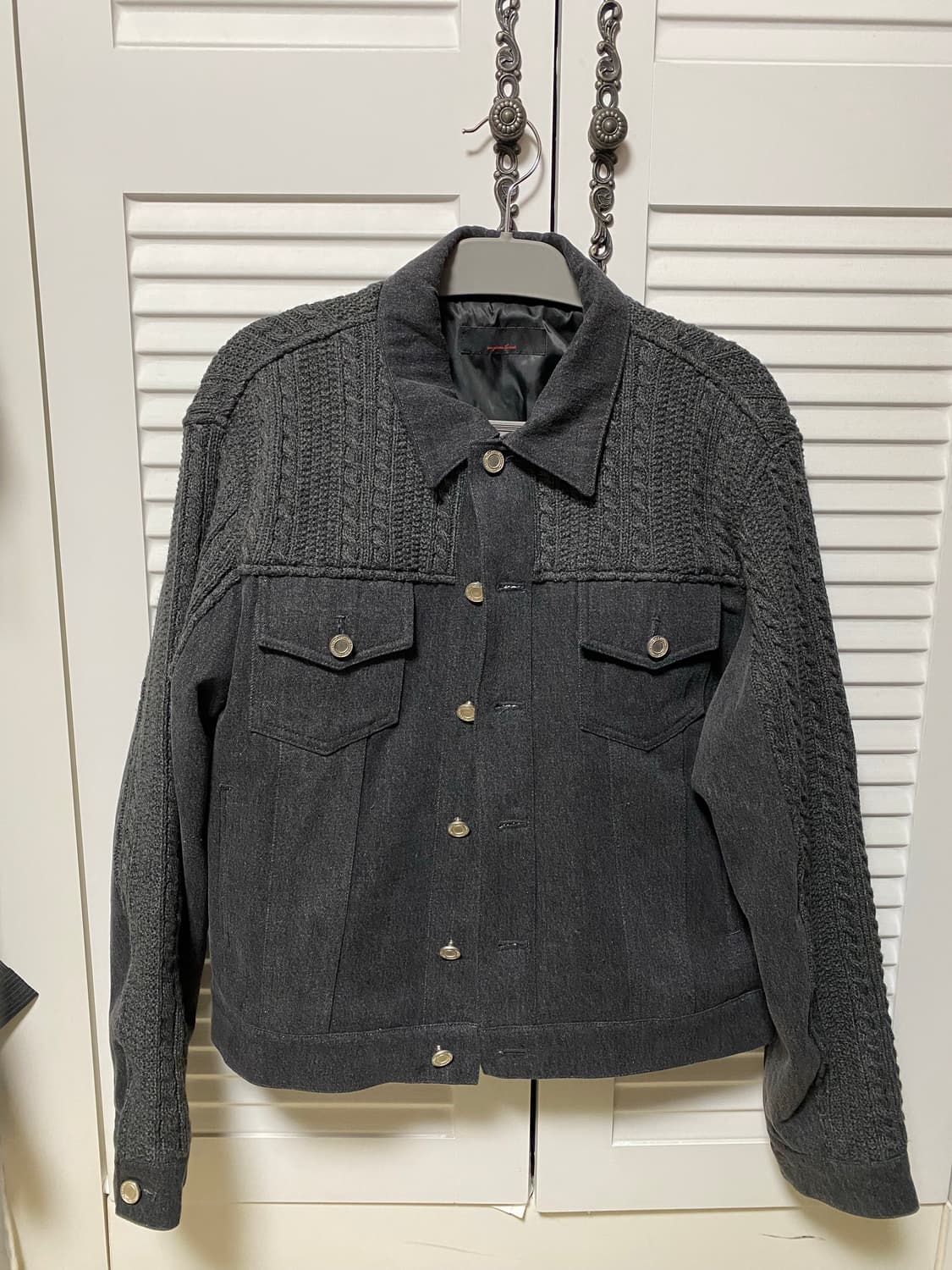 애니타임로릭 믹스 자켓 차콜컬러 상품이미지1