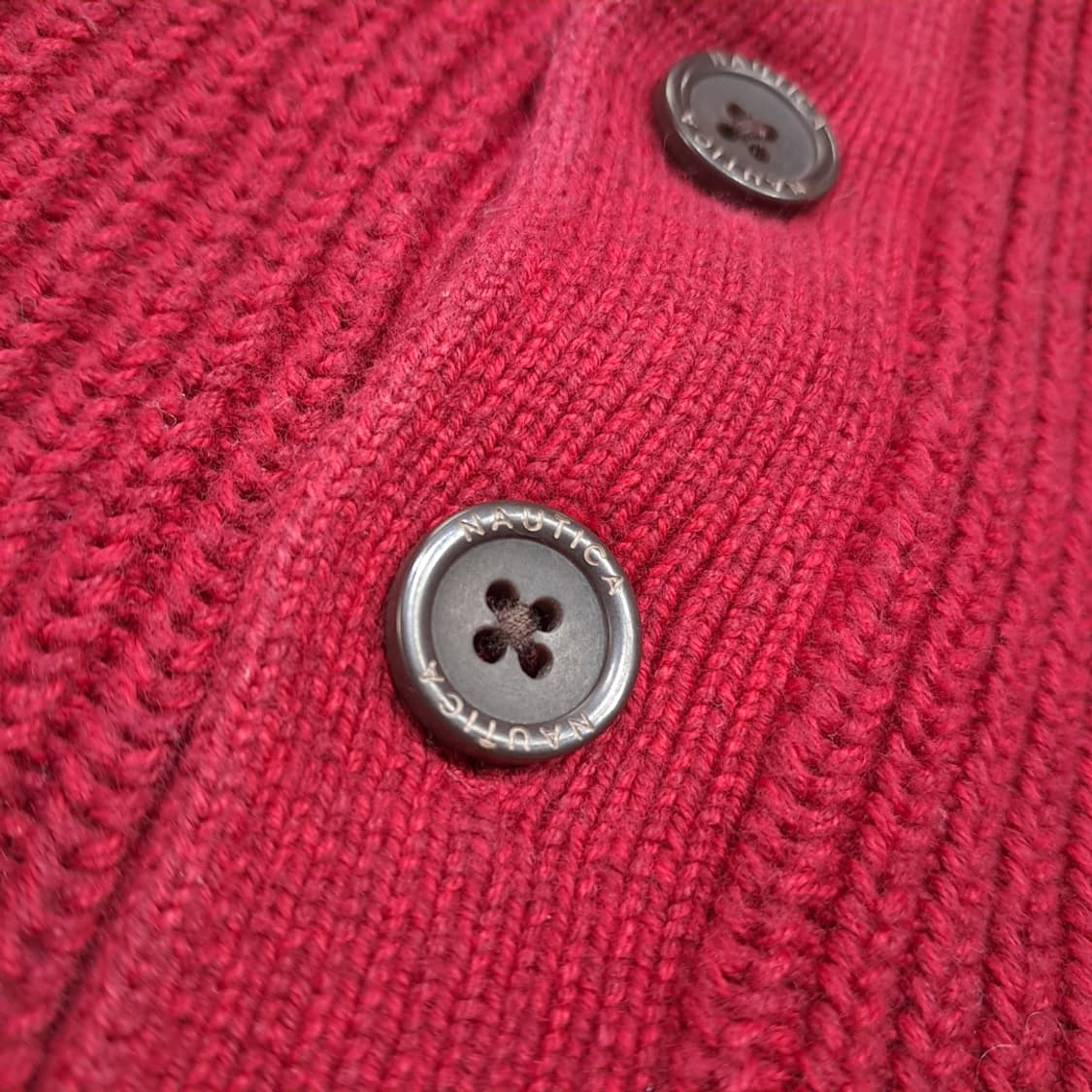 CL138 노티카 코튼 버튼목넥 레드 니트 스웨터 상품이미지4