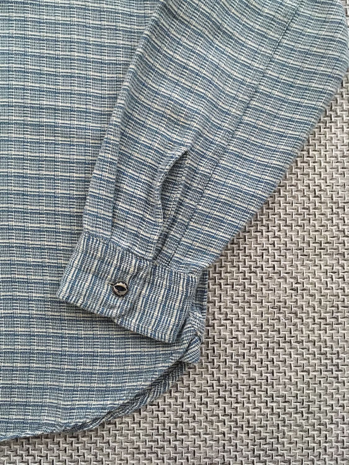 India made indigo-blue check shirts 상품이미지3