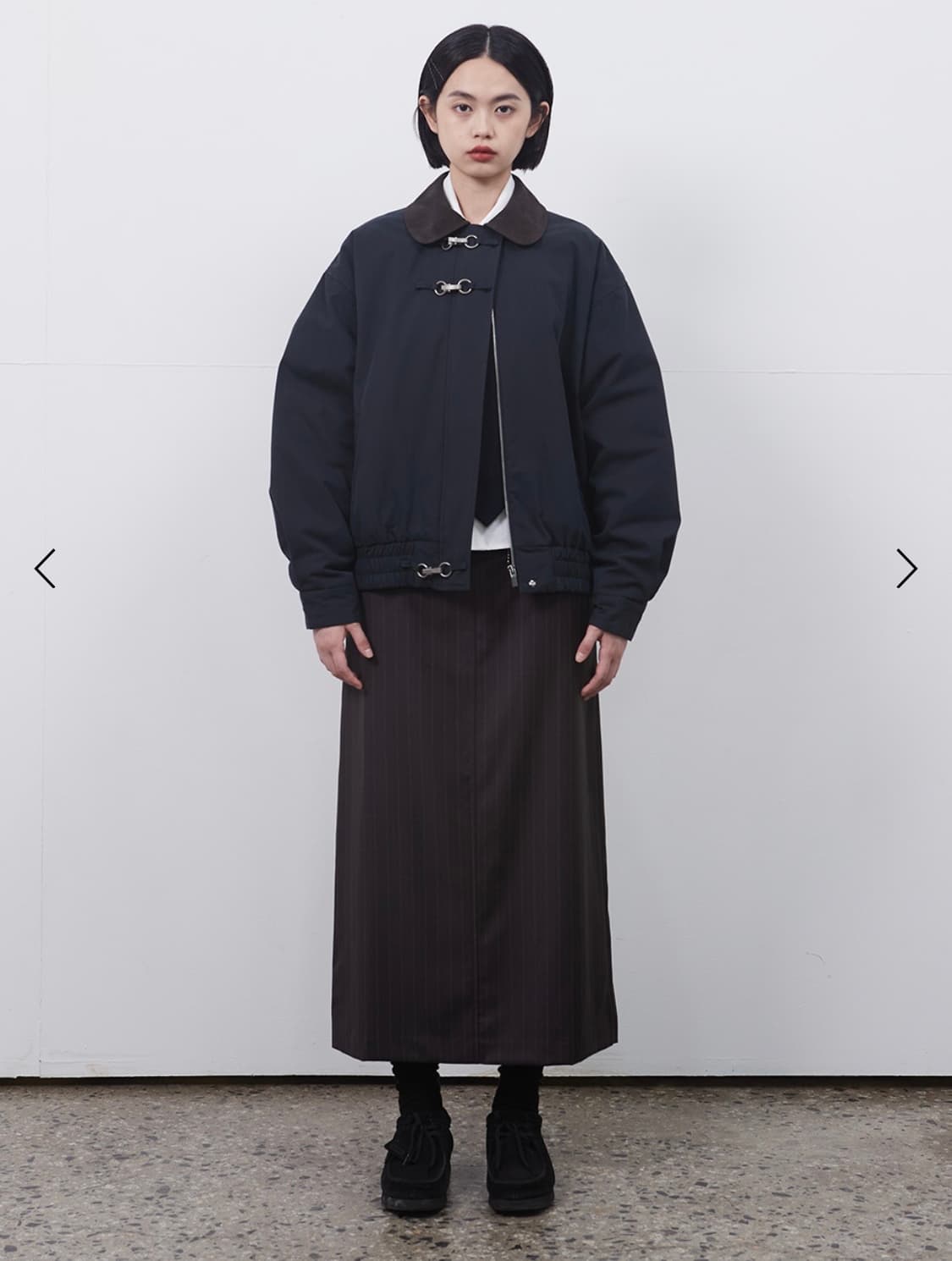 BUCKLE BOMBER JACKET, NAVY 오헤시오 상품이미지1