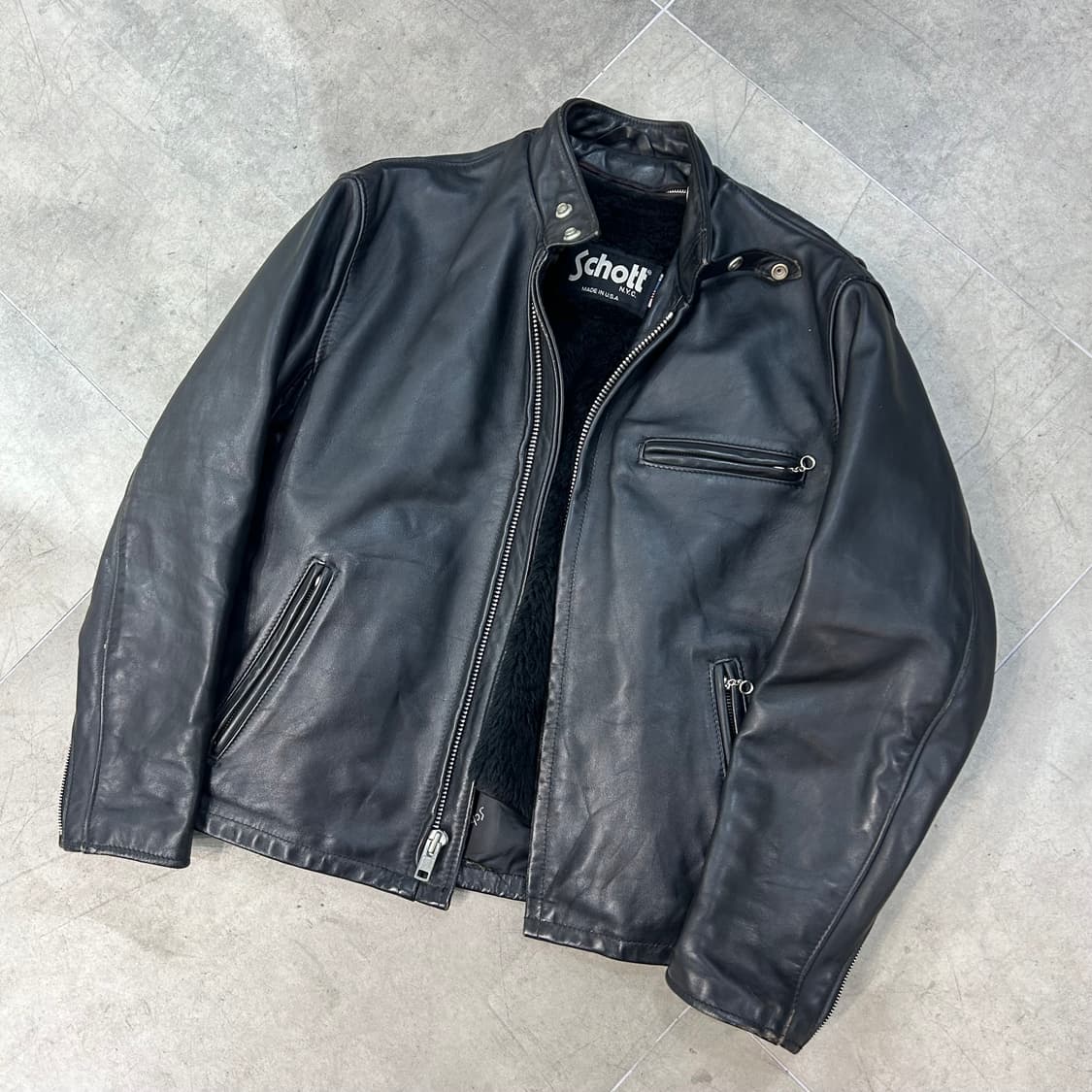 쇼트 schott 가죽 레더 바이커 641자켓 상품이미지9
