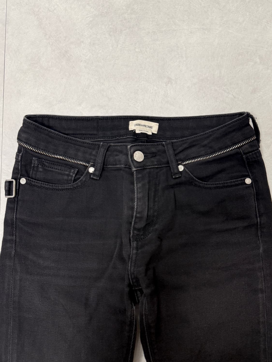 자딕앤볼테르 지퍼 트리밍 데님 팬츠 블랙 상품이미지4