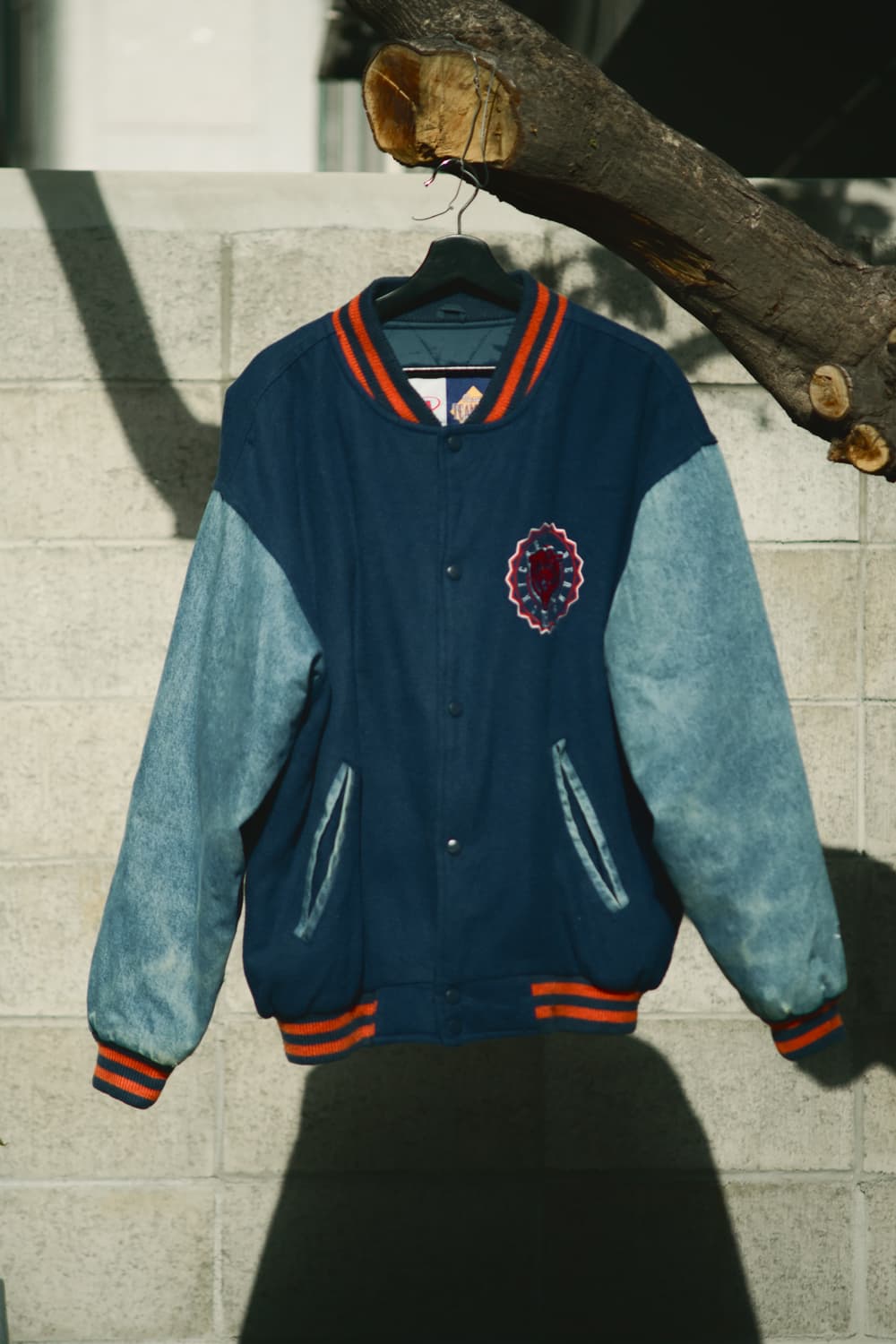 90s Logo Athletic NFL 데님&울 바시티 자켓 상품이미지1