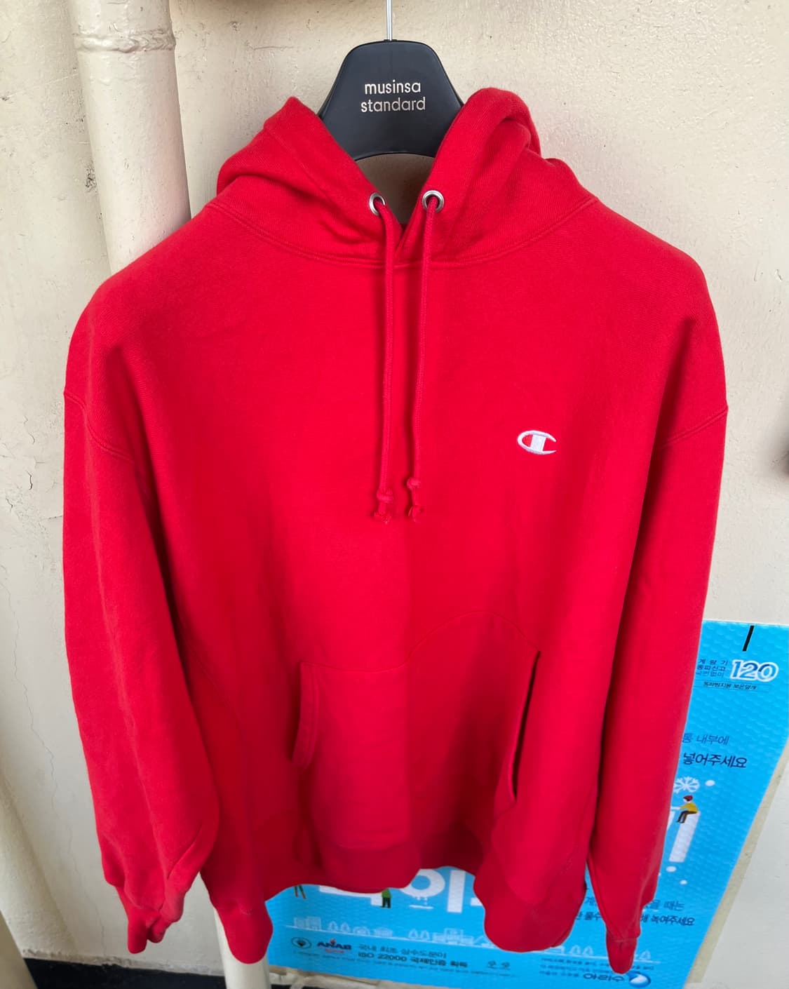 챔피온 리버스 위브 후드티 레드 XL 상품이미지1