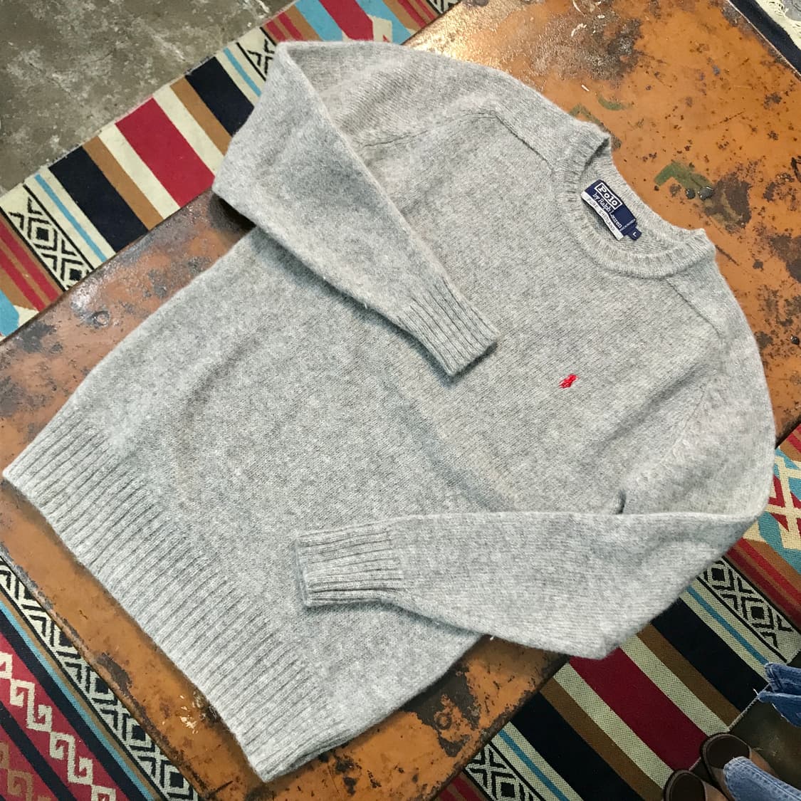 폴로랄프로렌 셰틀랜드 울 그레이 니트 남성 102 105 여성 프리사이즈 상품이미지3
