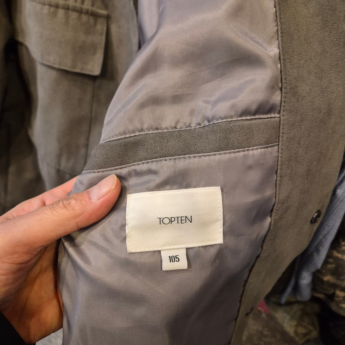 105(착샷잇음) 진그레이 스웨이드자켓  상품이미지4