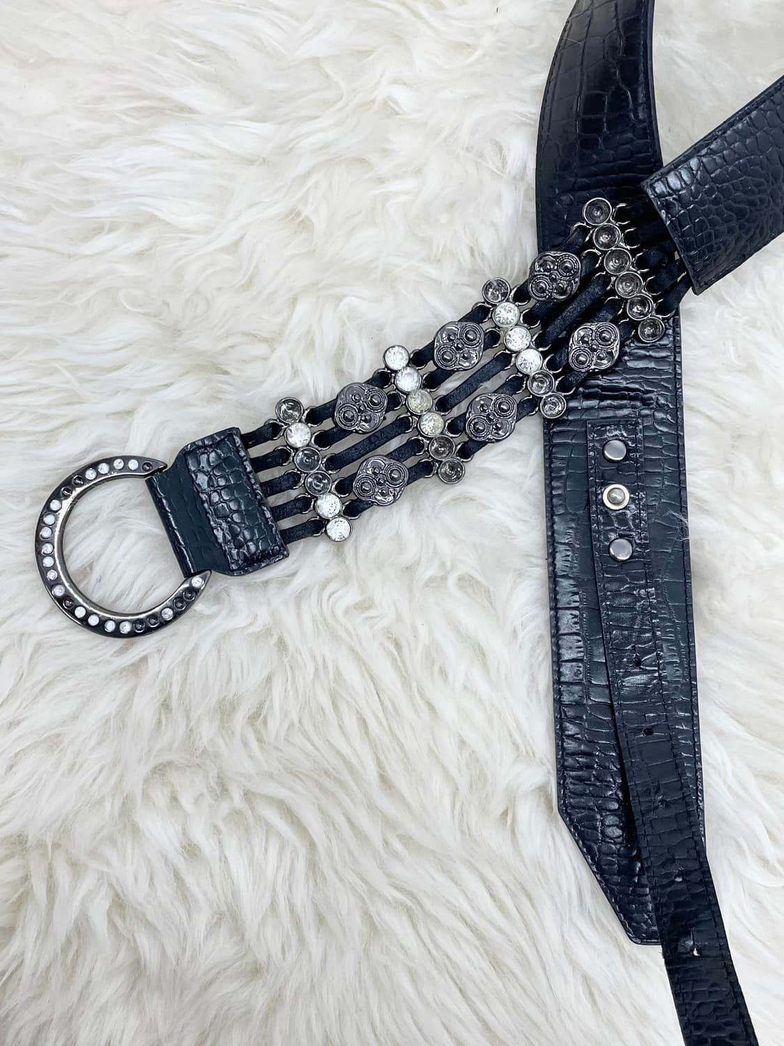 블랙페어리 와이드 큐빅 버클 벨트 상품이미지7