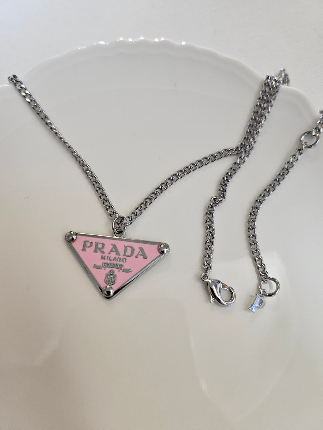 프라다 업사이클링 롱체인 목걸이 핑크 상품이미지4