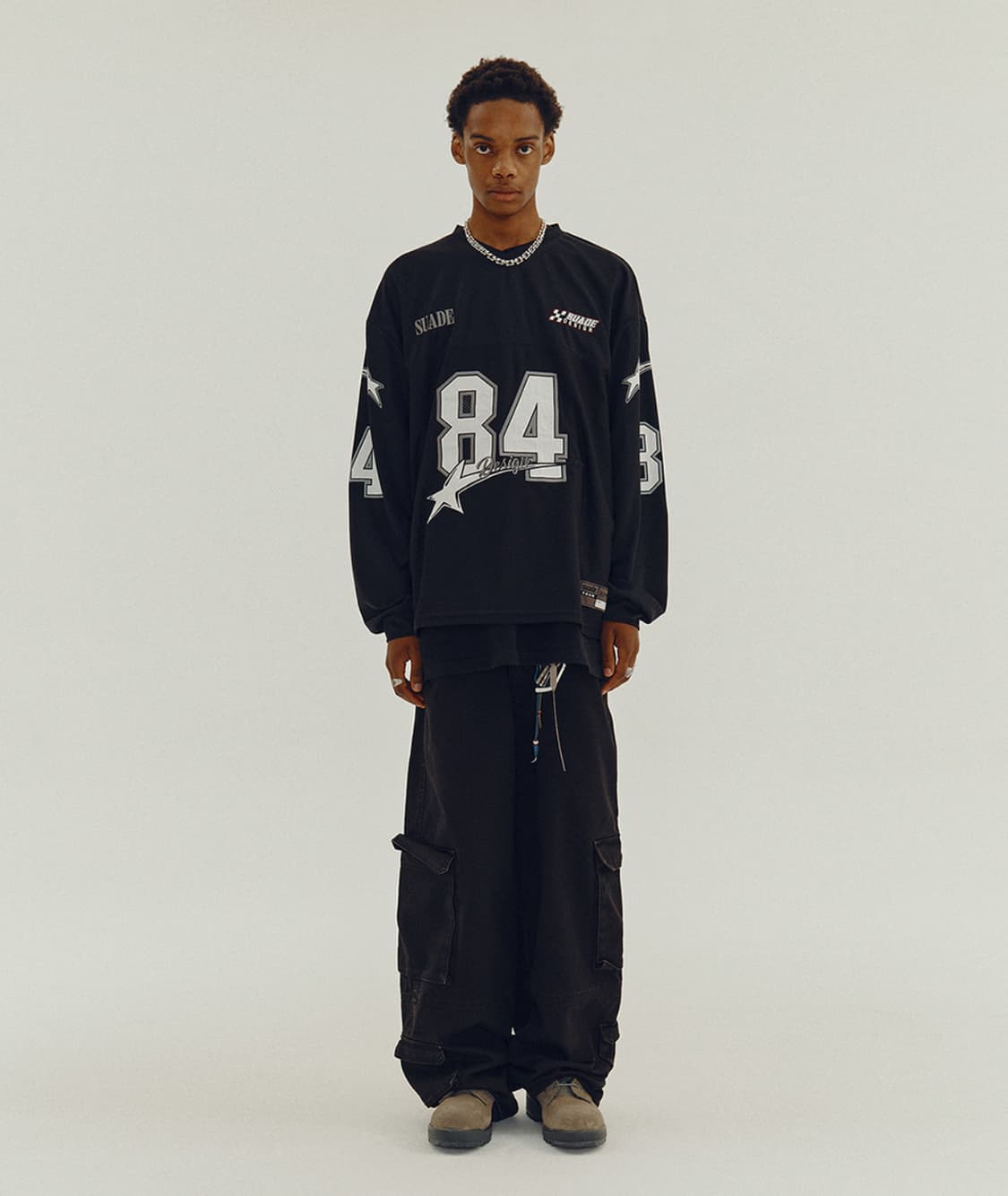 스웨이드 84 레이싱 긴팔 티셔츠 블랙 M&XL 상품이미지3