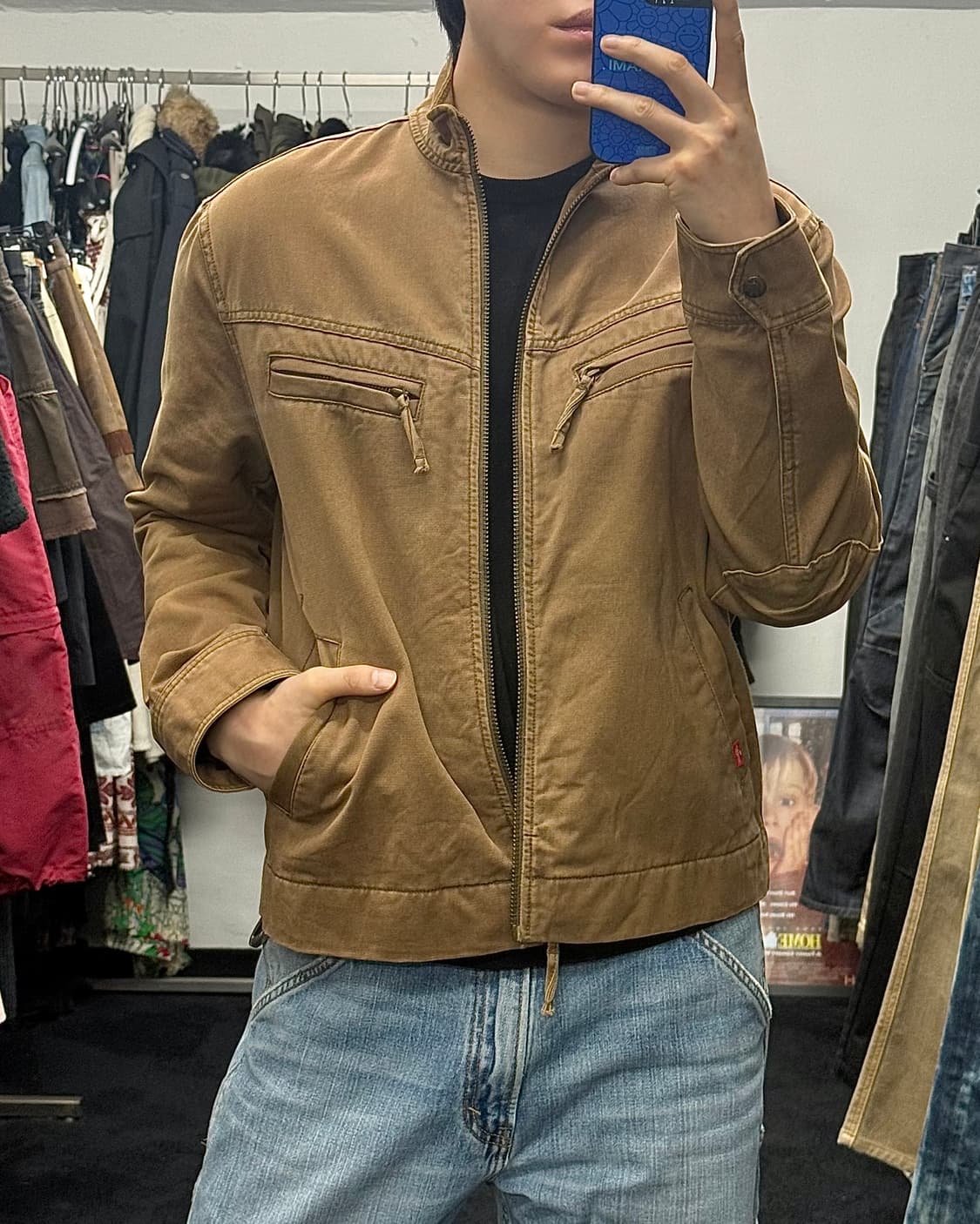 리바이스 캔버스 코튼 라이더 워크 자켓 하이넥 집업 바이커 100 L 상품이미지1