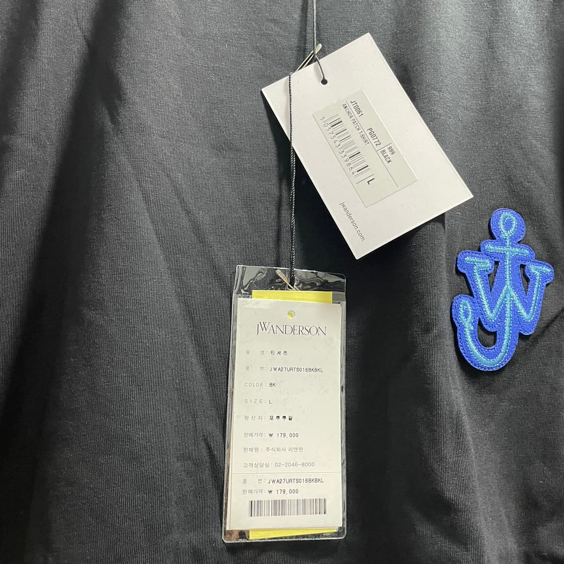 JW앤더슨/ 앵커 로고 패치 반팔티 블랙/ L  JW앤더슨 시그니처 앵커 상품이미지6