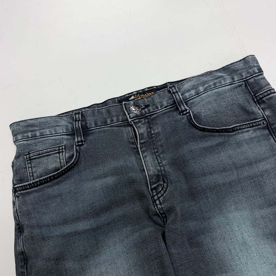 클라우드 72 스컬 해골 자수 새깅 락 펑크 바이커 데님팬츠 상품이미지4