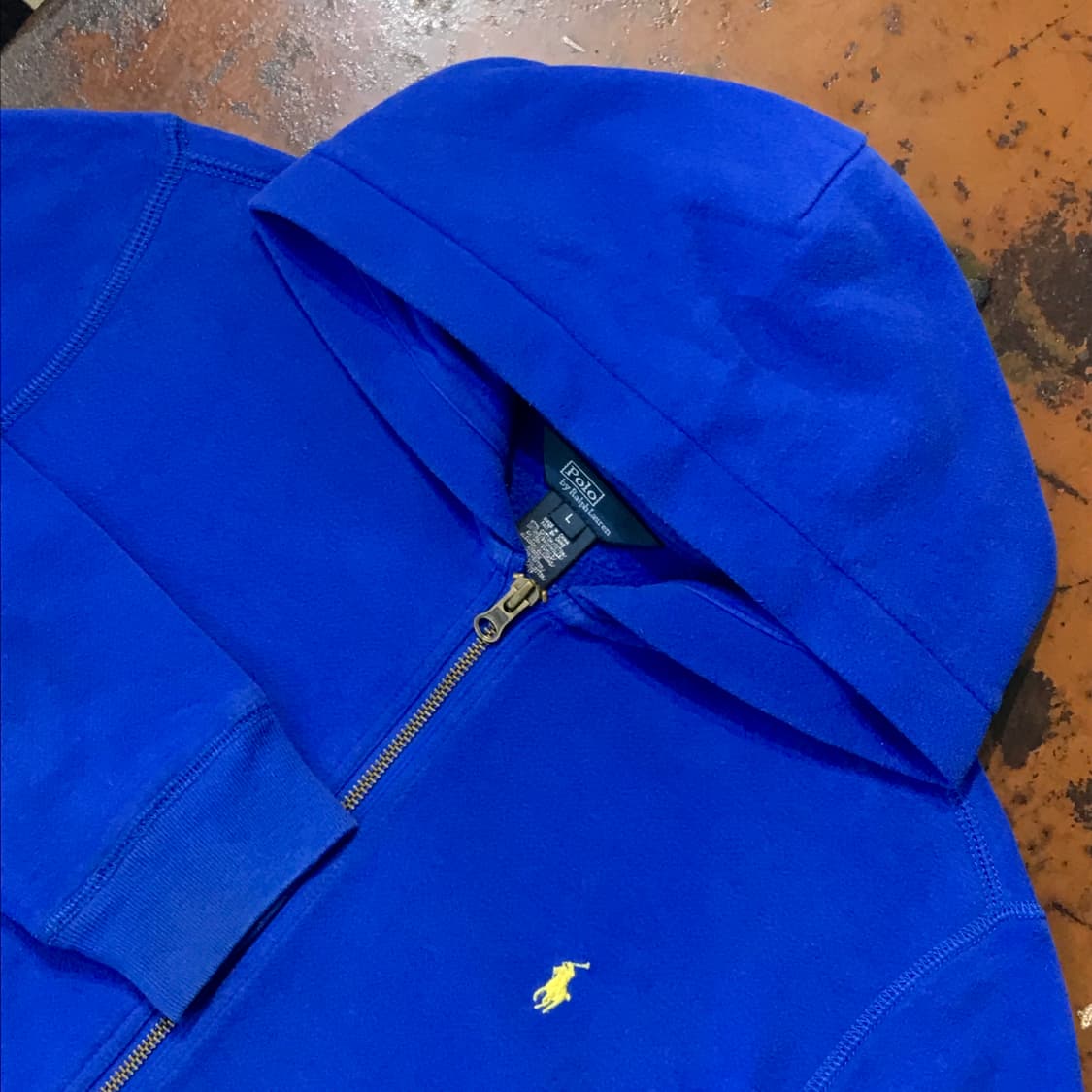 폴로랄프로렌 블루 기모 후드집업 여성 55 66 사이즈 상품이미지3