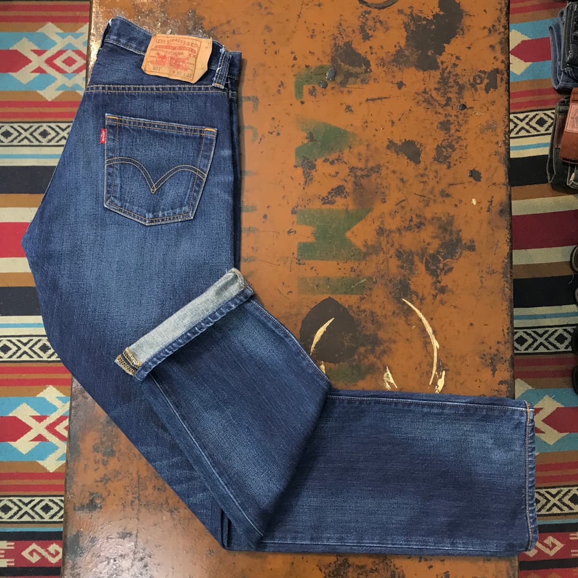 리바이스 501 진청 워시드 데님 팬츠 허리 30 사이즈 상품이미지2