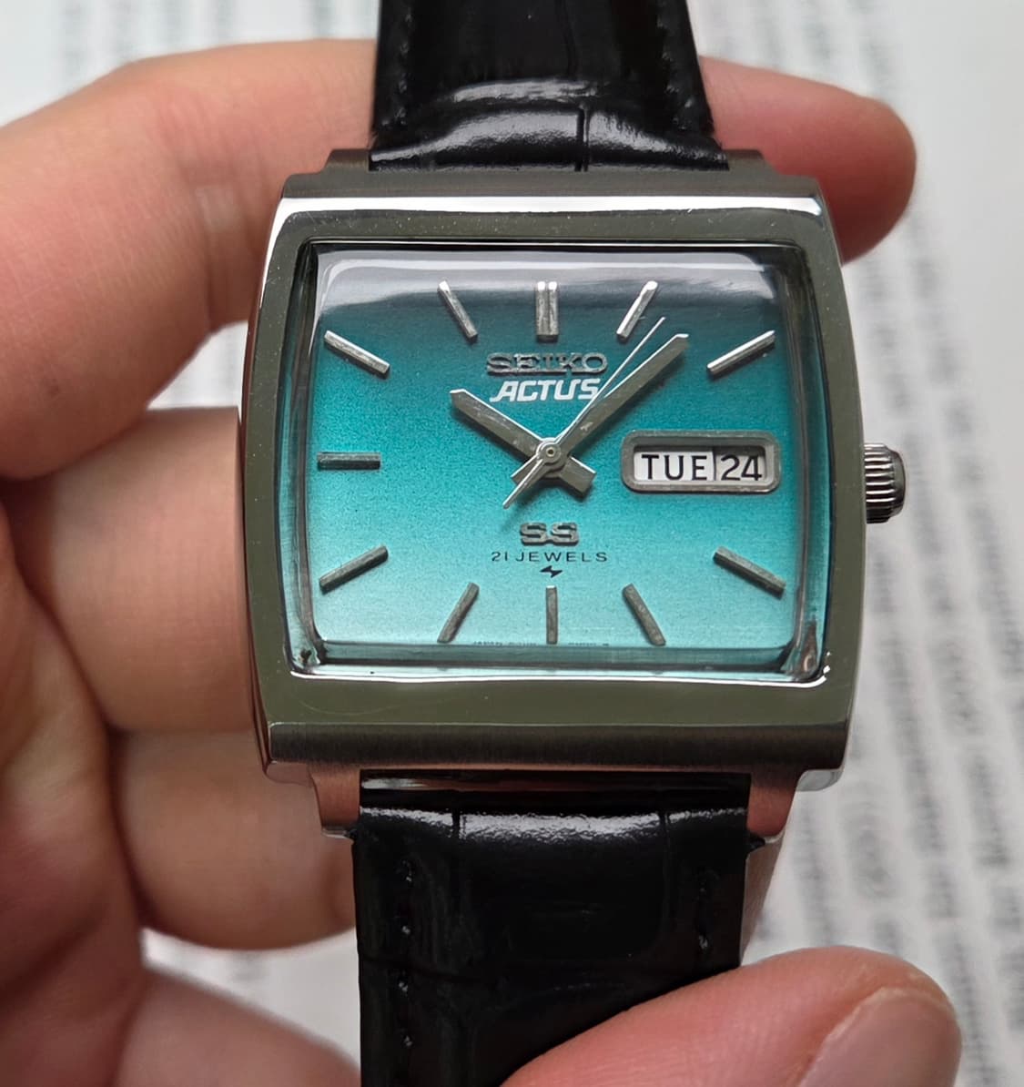 빈티지 세이코 액투스 SS 테레비 청록투톤 데이데이트 오토매틱
 상품이미지2