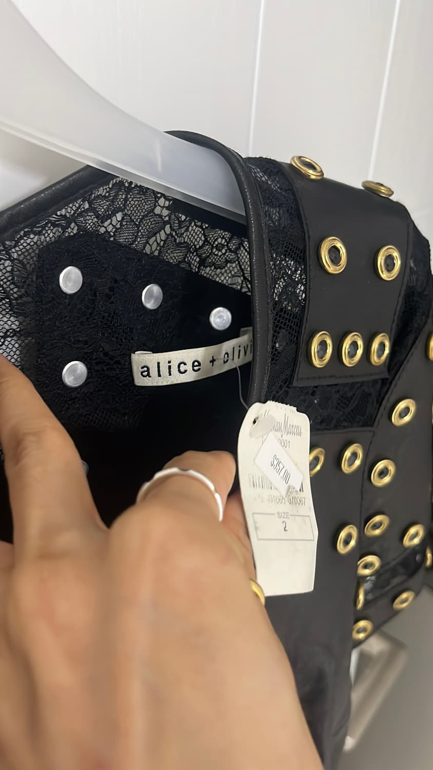 Alice+olivia 블랙양가죽 탑 2사이즈(55사이즈)새상품 상품이미지6