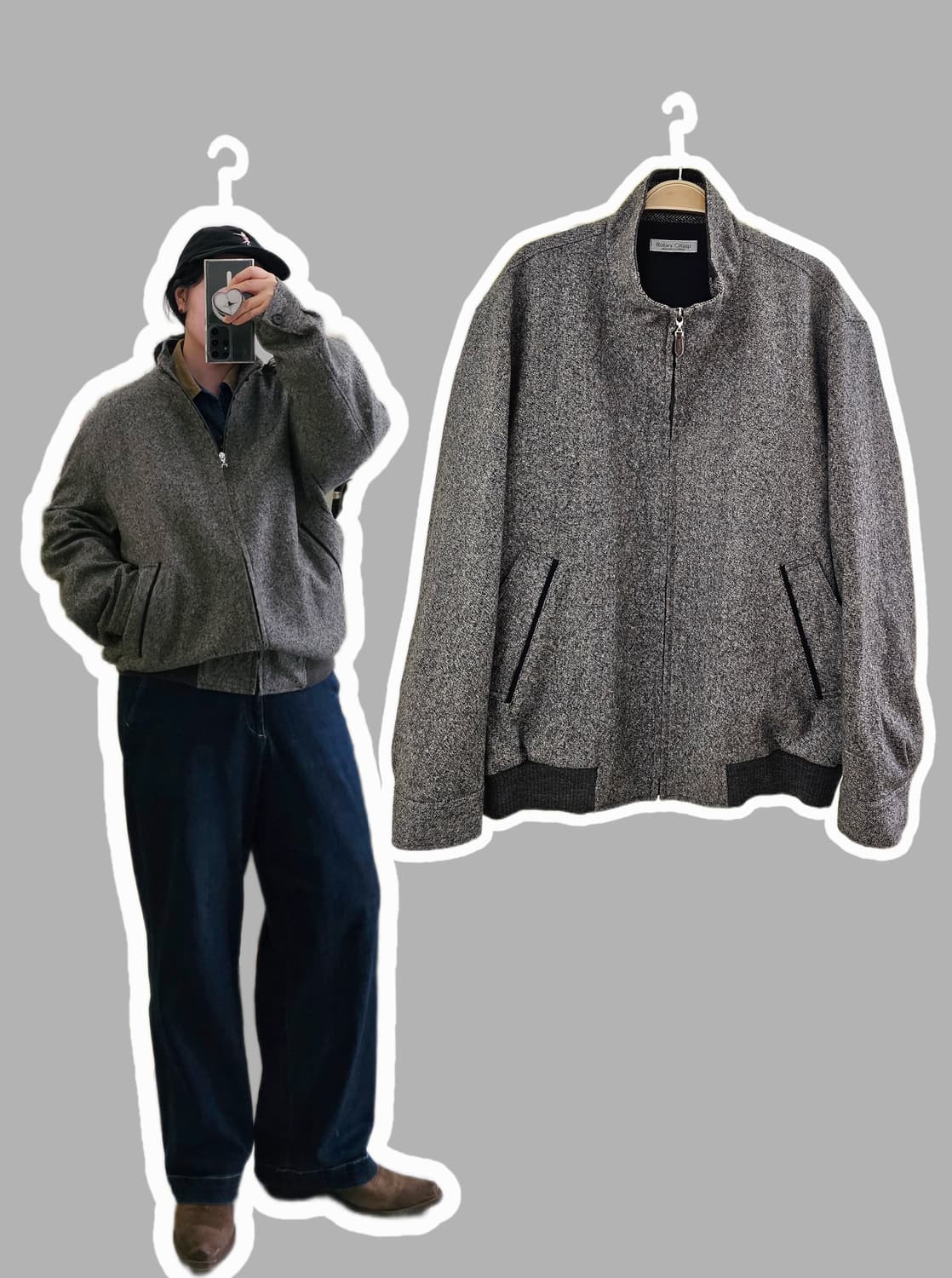 Rotary group 울 헤링본 블루종 상품이미지1
