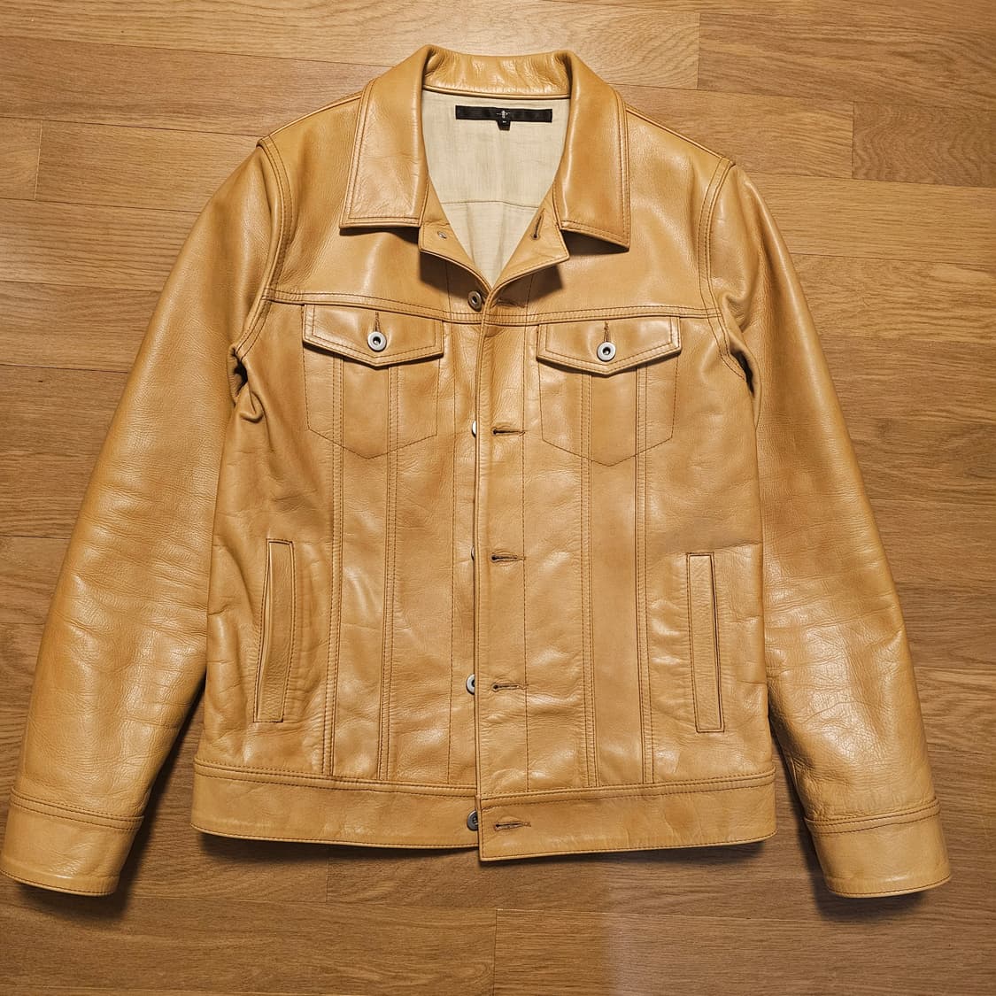 made in japan 소가죽 트러커 자켓 상품이미지3