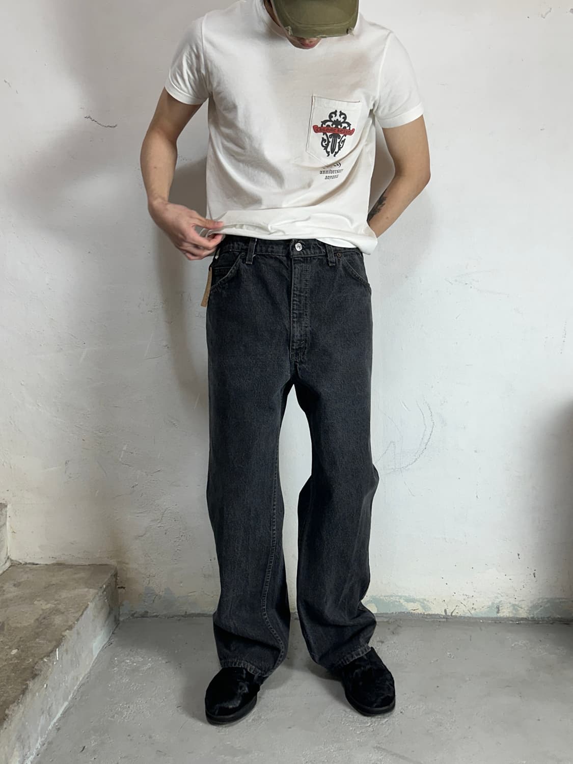 90's USA Made 빈티지 리바이스 517 블랙 부츠컷 상품이미지4