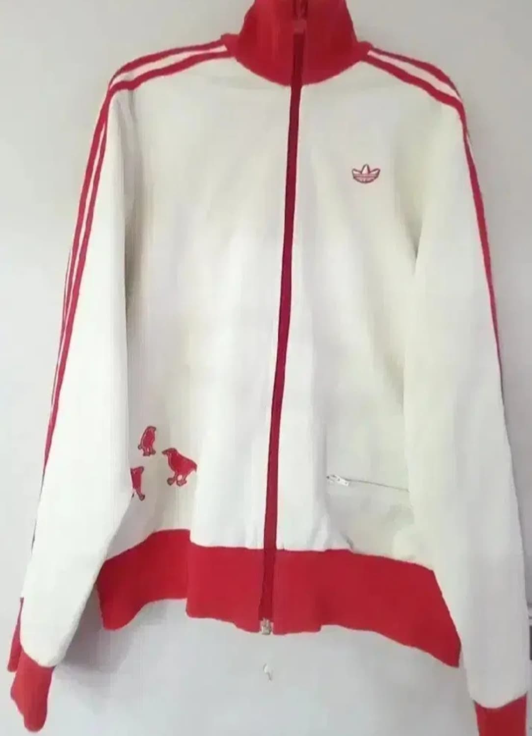 아디다스 도쿄 흰빨 화이트 저지 져지집업 95/M 상품이미지1