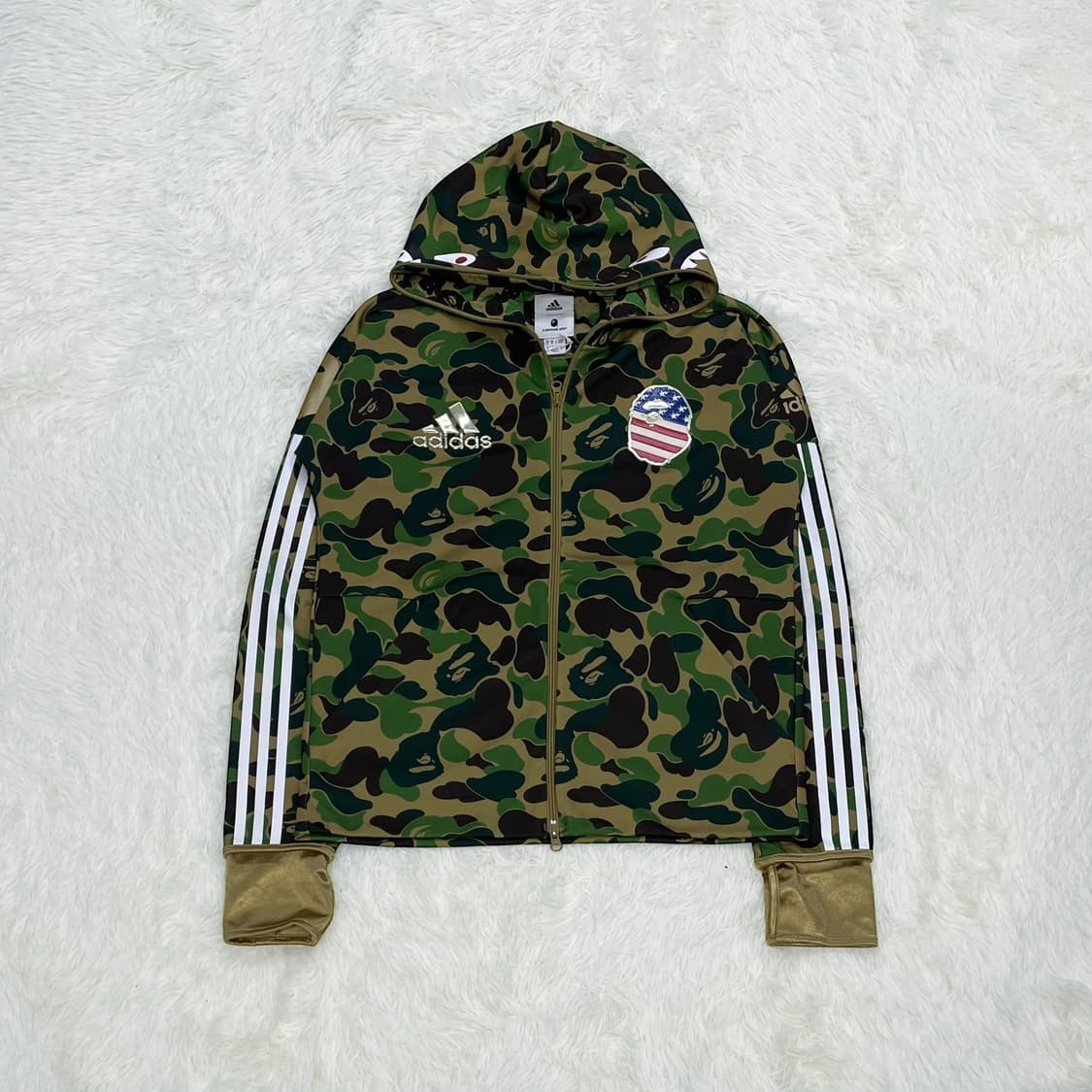 베이프 Bape x 아디다스 abc카모 샤크 져지 후드 집업 상품이미지2