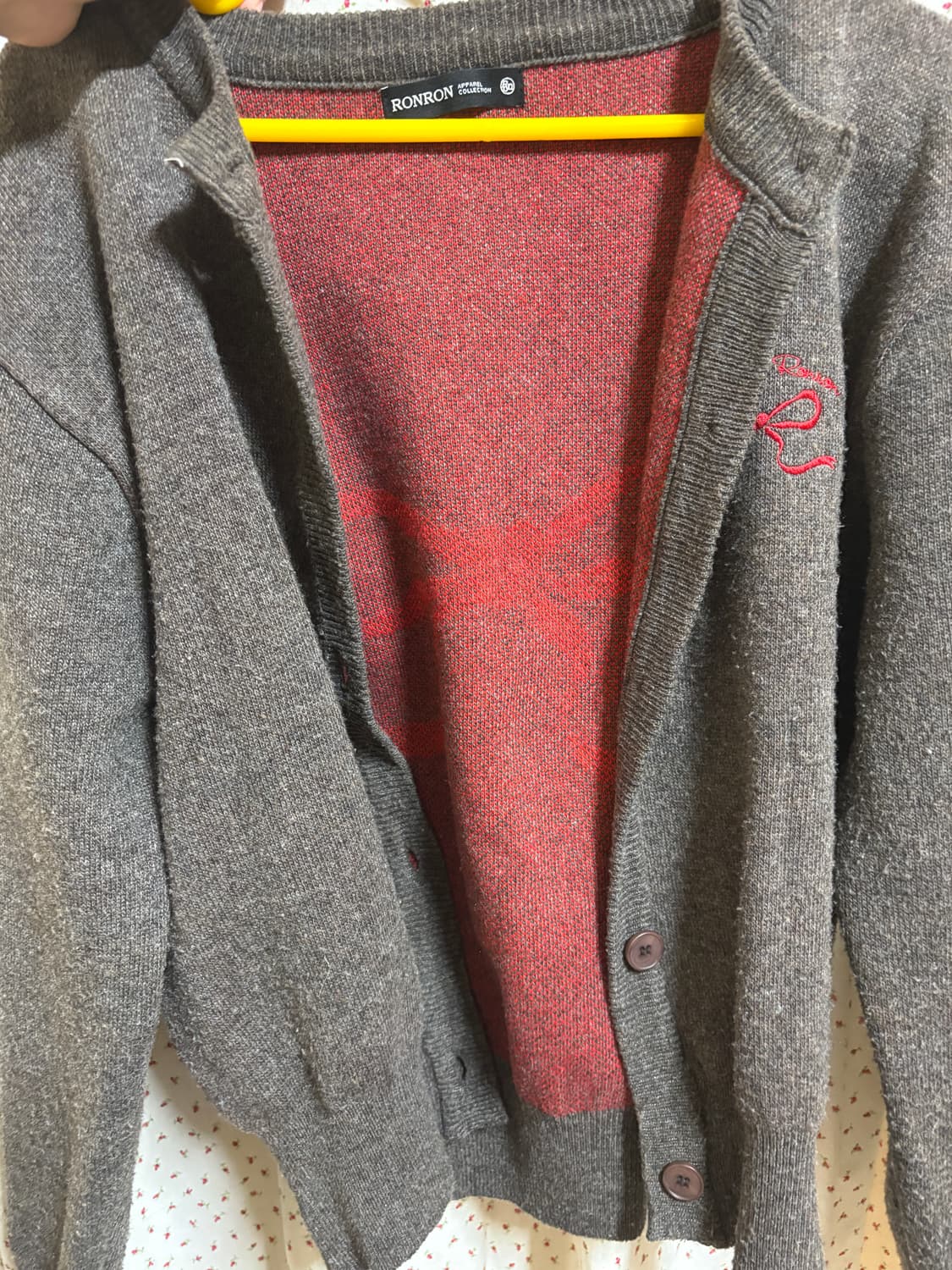 론론 리본 가디건(브라운) 판매 상품이미지2