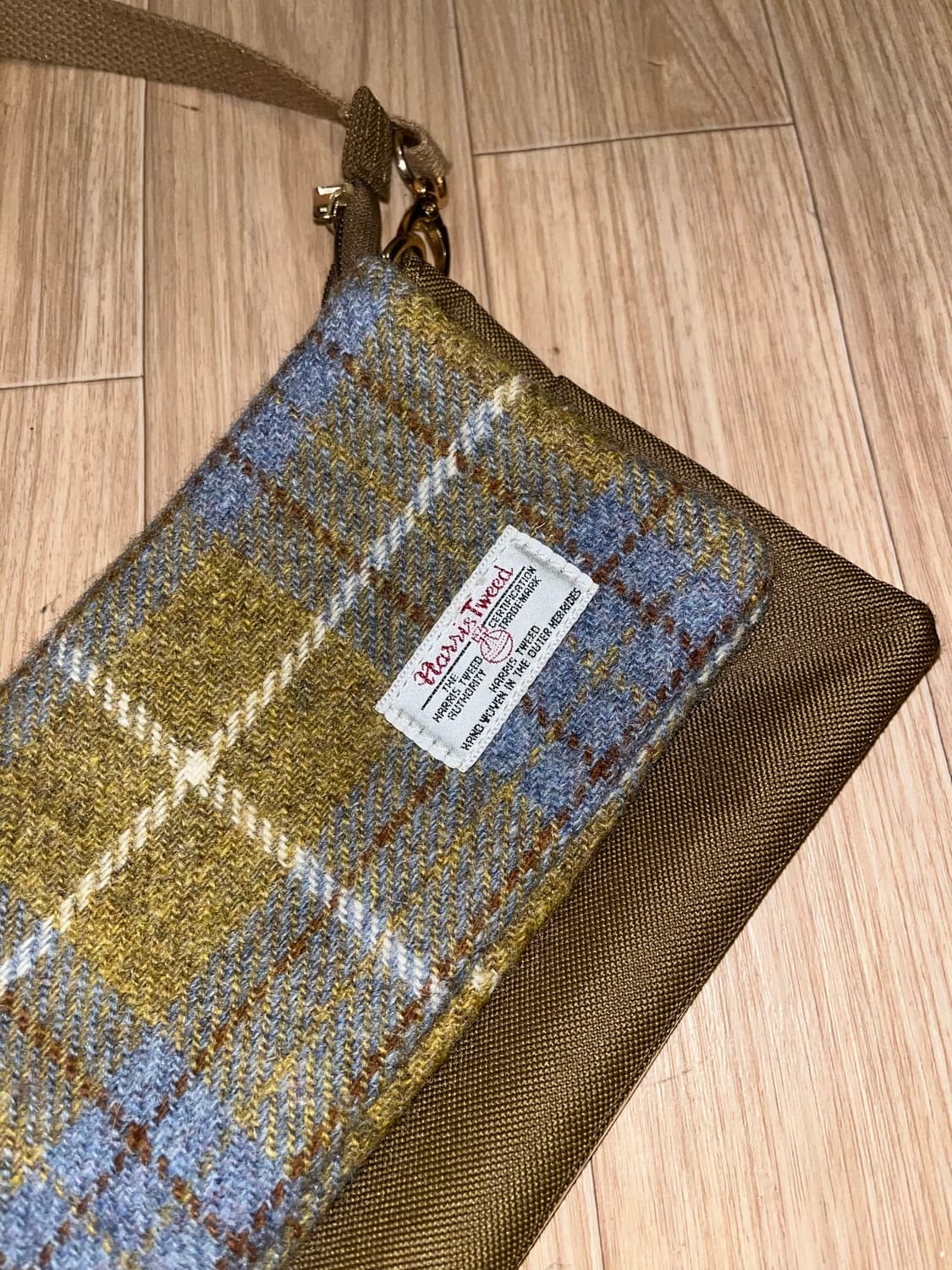 Harris Tweed 헤리스트위드 그린 체크 패턴 빈티지 크로스백 가방 상품이미지1