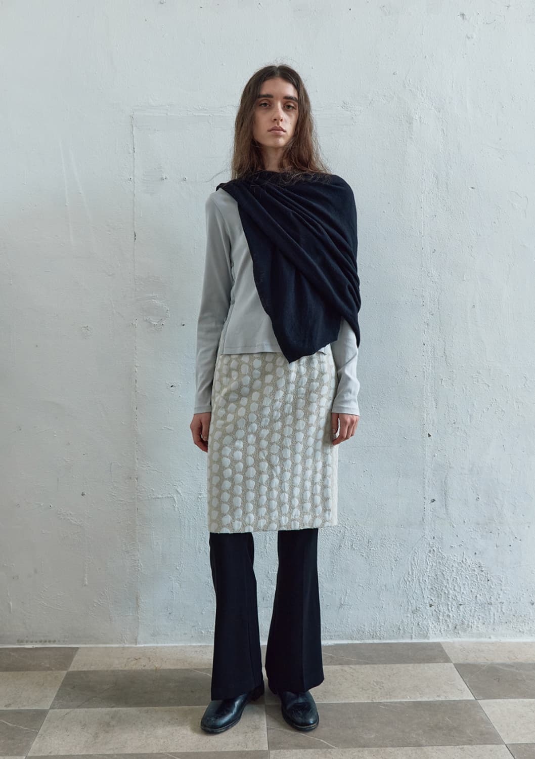 nothing everything 미니멀 울 텍스쳐 숄 상품이미지3