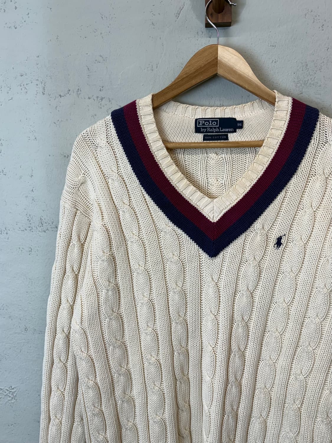 폴로랄프로렌 90s 일경물산 크리켓 케이블 니트 상품이미지5
