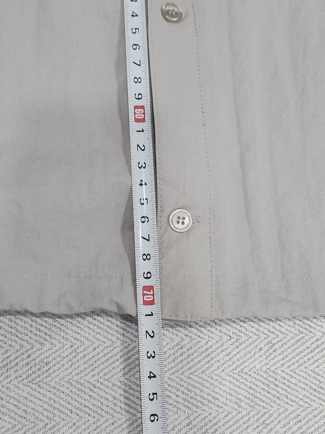 [M] YALE 예일 자수로고 바스락 오버핏 셔츠 라이트그레이 상품이미지9