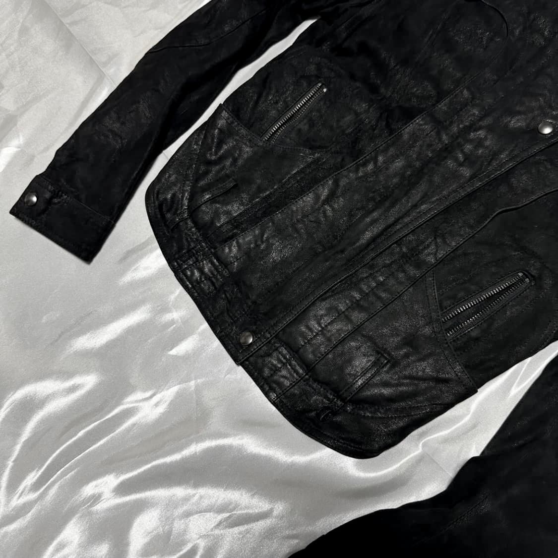 일본 빈티지 락시크 레더 스웨이드 가죽 자켓 상품이미지3