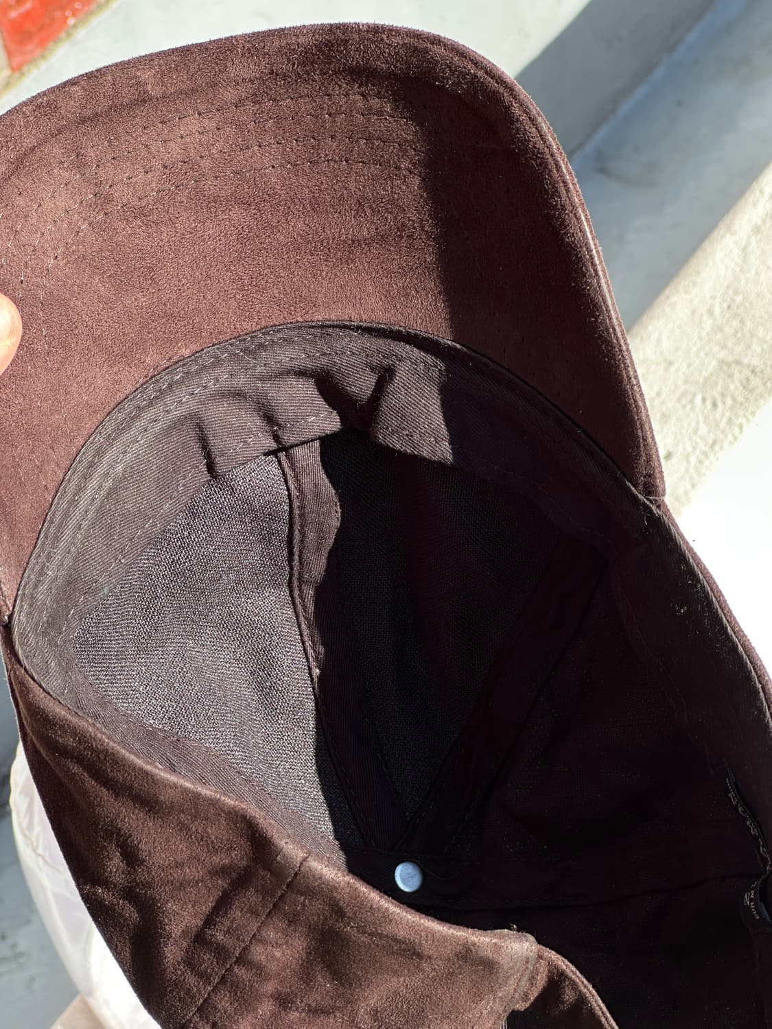 [F] 자라 브라운 스웨이드 볼캡 모자 상품이미지6