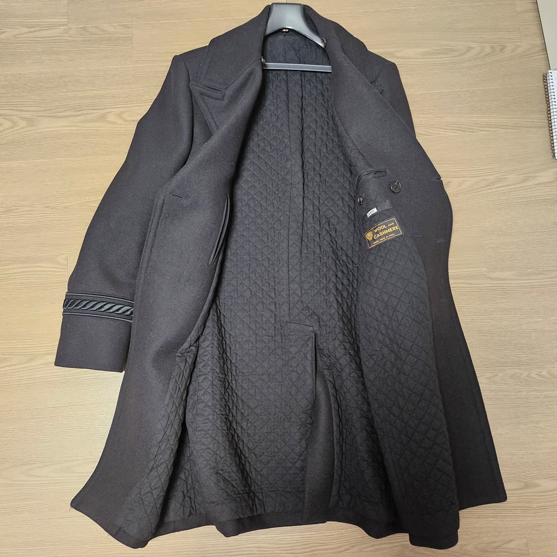 시스템옴므(SYSTEM) 더블 코트 블랙 상품이미지4