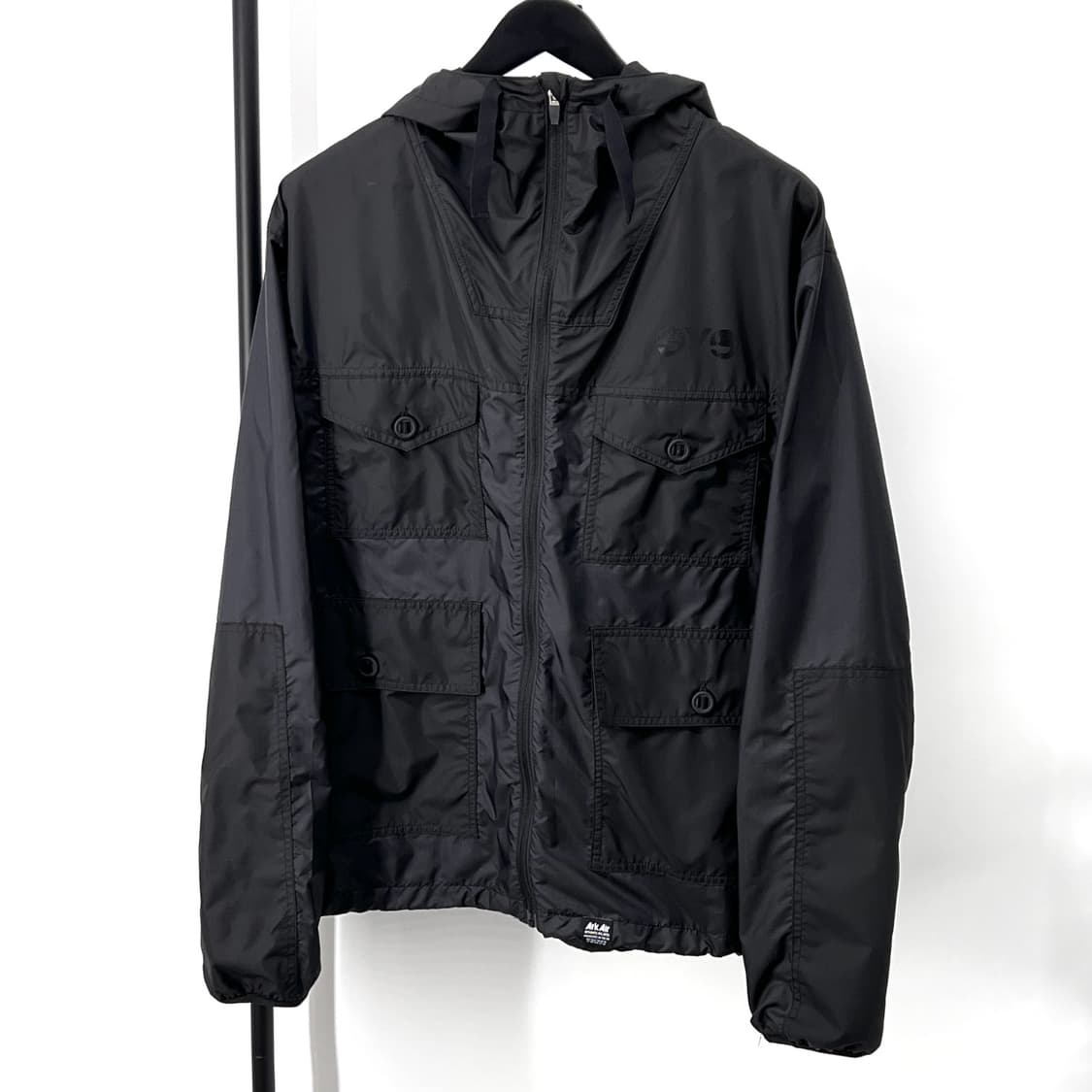 [XL사이즈] 준야와타나베 바람막이 집업 자켓 블랙 상품이미지2