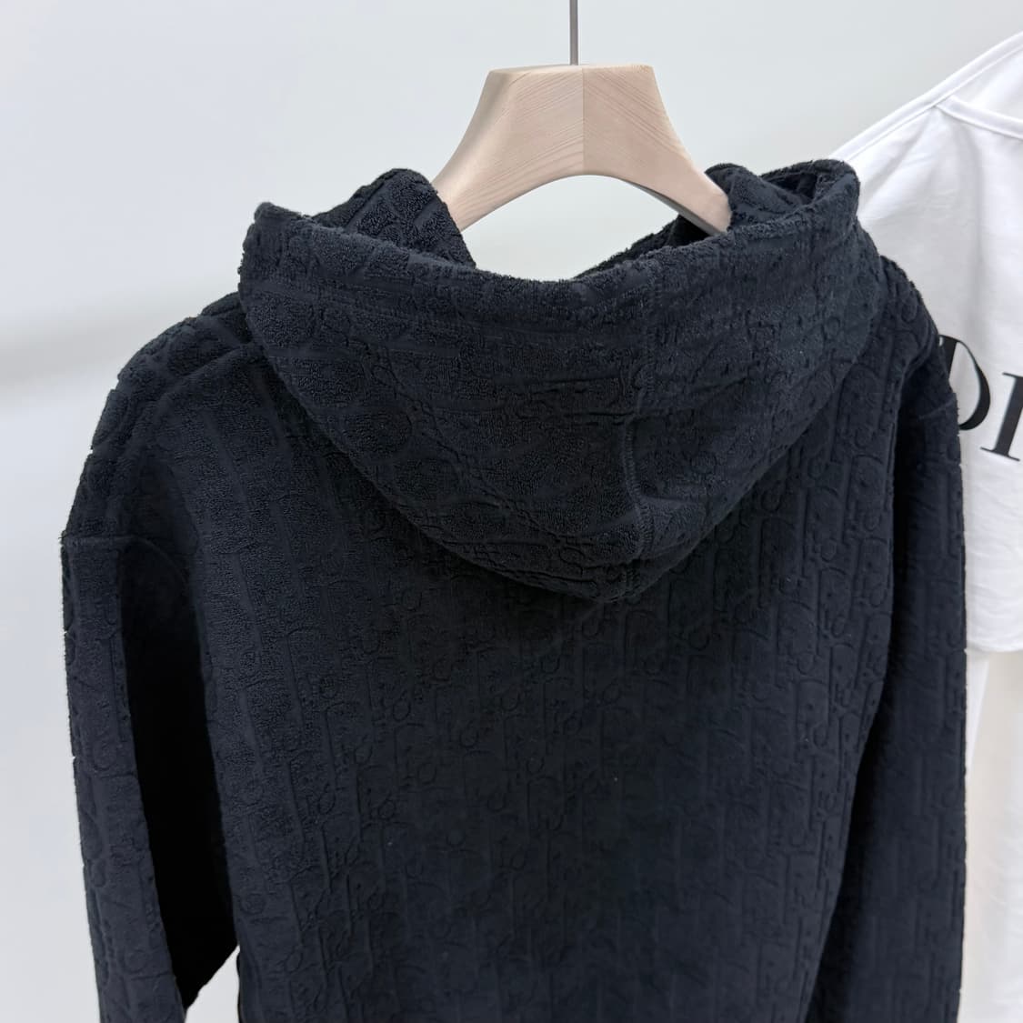 [S+급/XL] 25SS 디올 오블리크 코튼 테리 후드티 블랙 상품이미지5